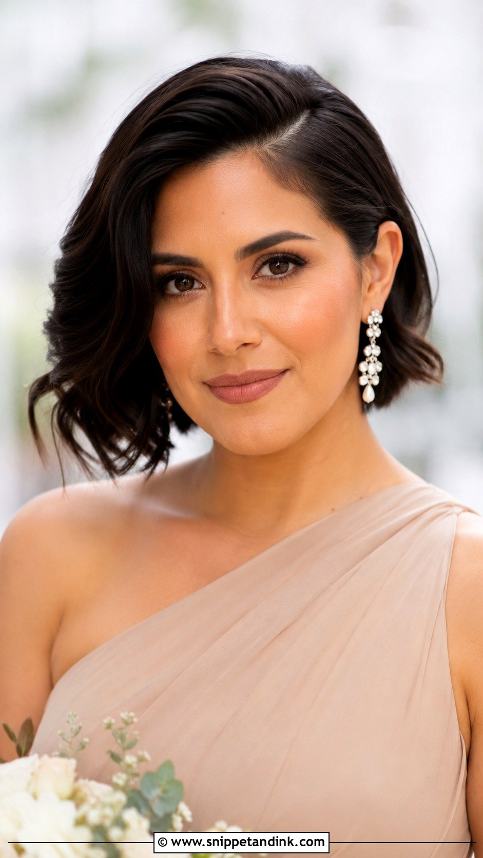 Short Bridesmaid Side Part Bob - Snippet and Ink - 20 Short Hair Styles for Bridesmaid