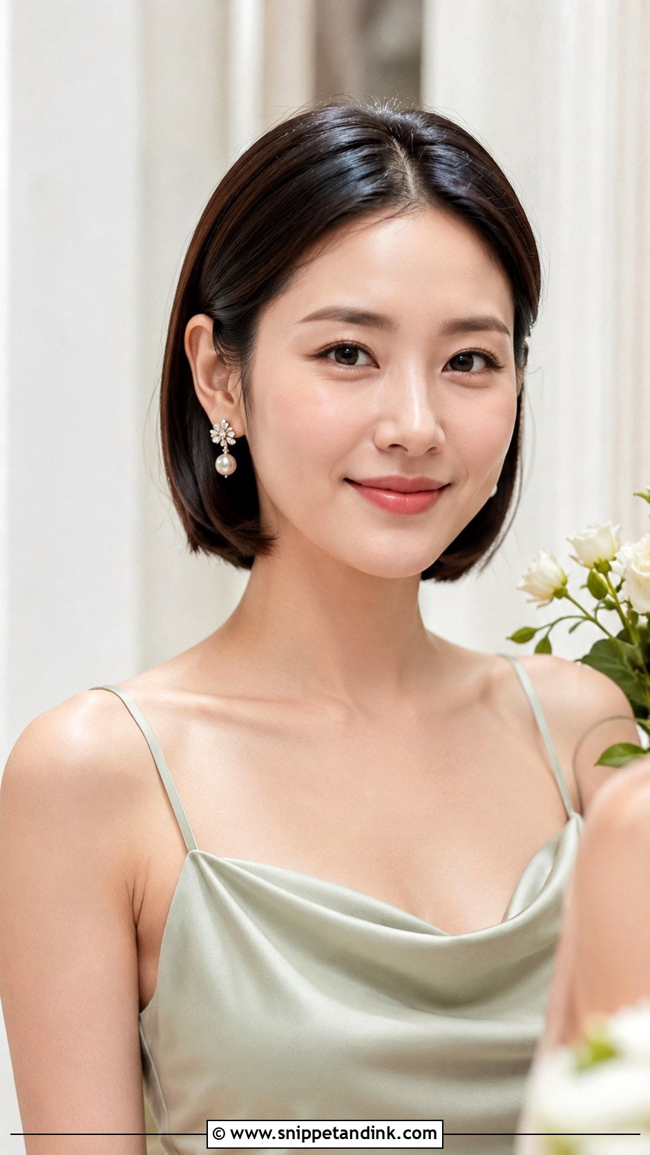 Short Bridesmaid Tucked Bob - Snippet and Ink - 20 Short Hair Styles for Bridesmaid