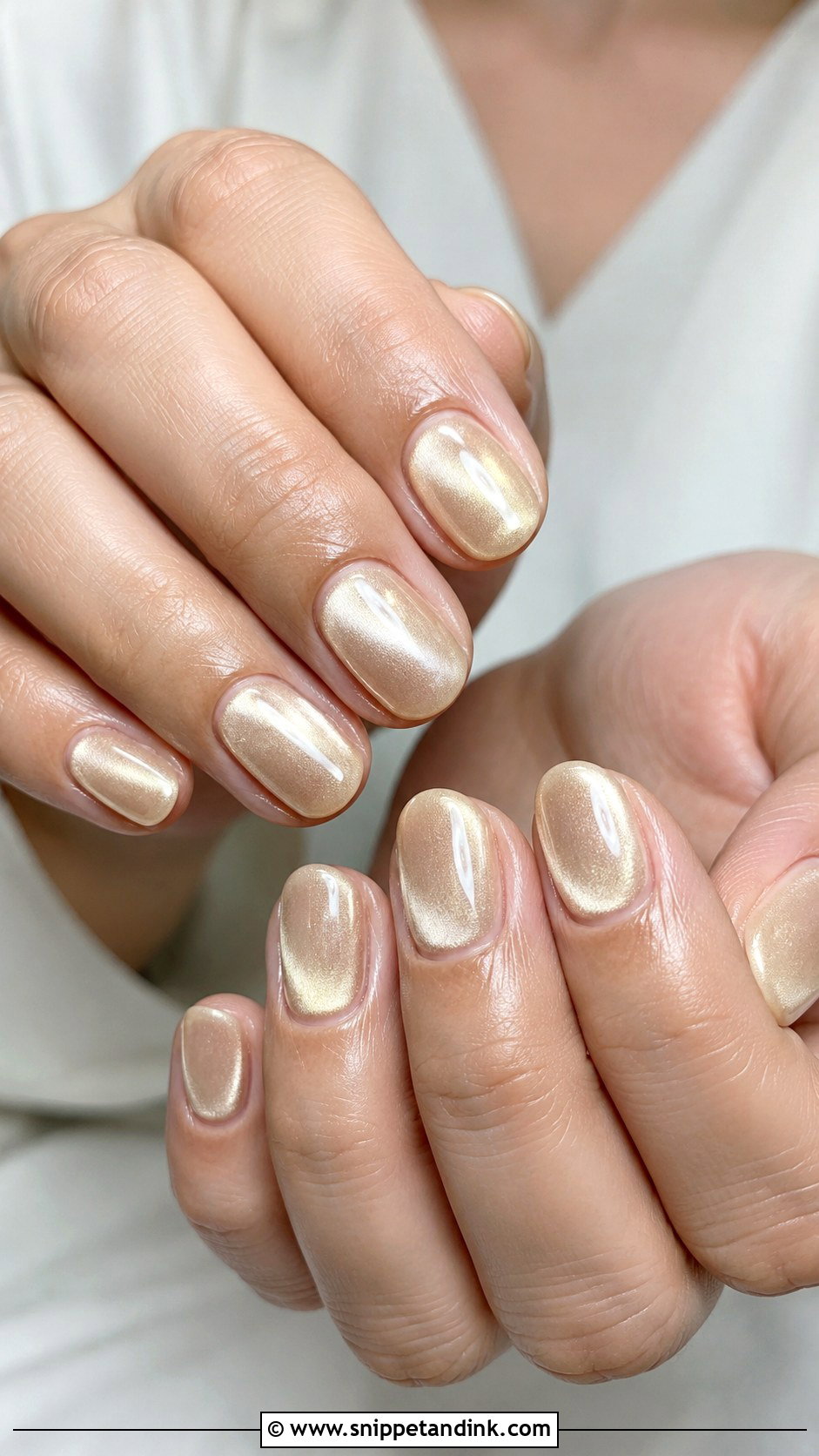 Short Cat Eye Wedding Nails - Snippet and Ink - 30 Short Wedding Nails