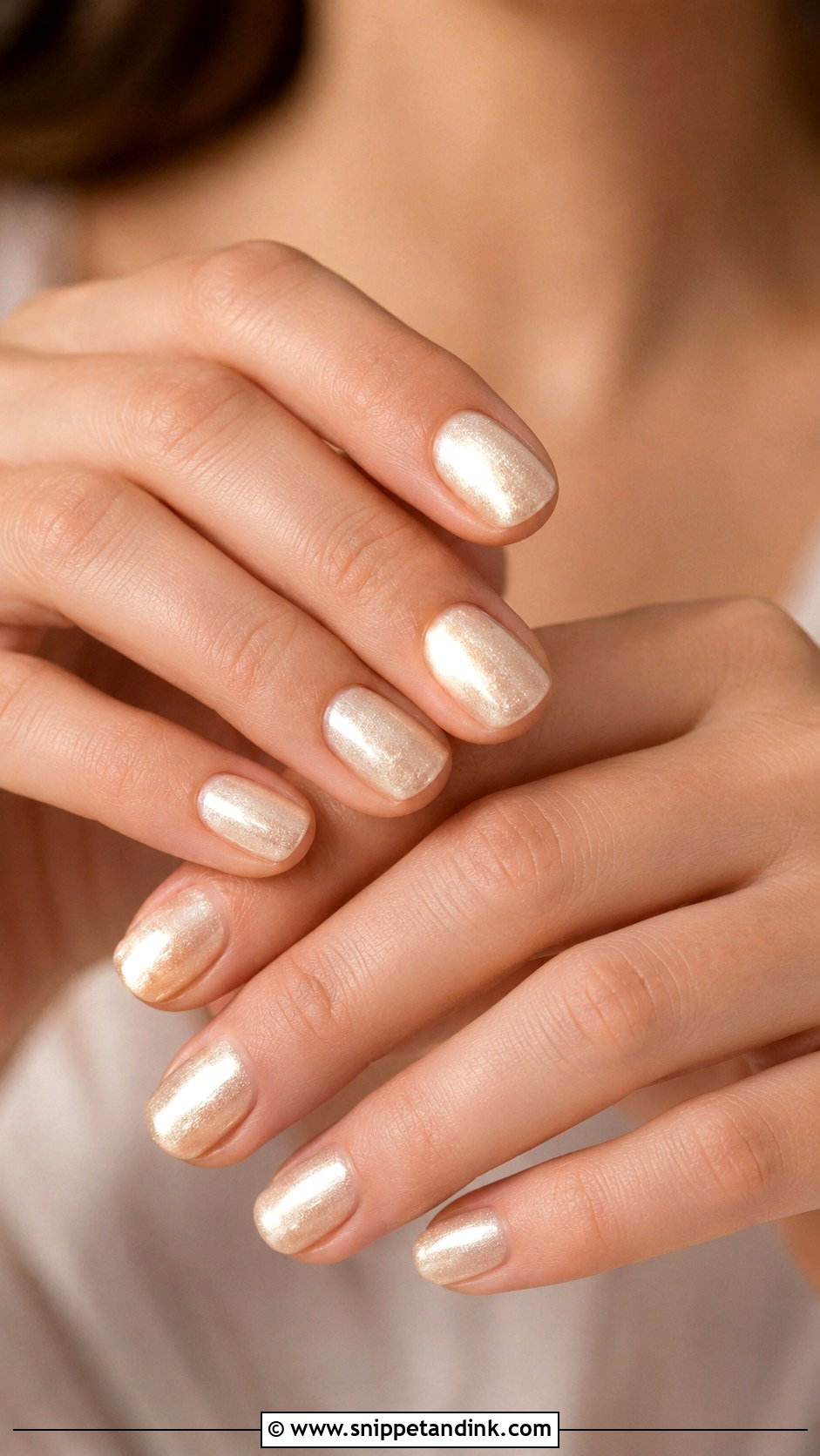 Short Champagne Wedding Nails - Snippet and Ink - 30 Short Wedding Nails