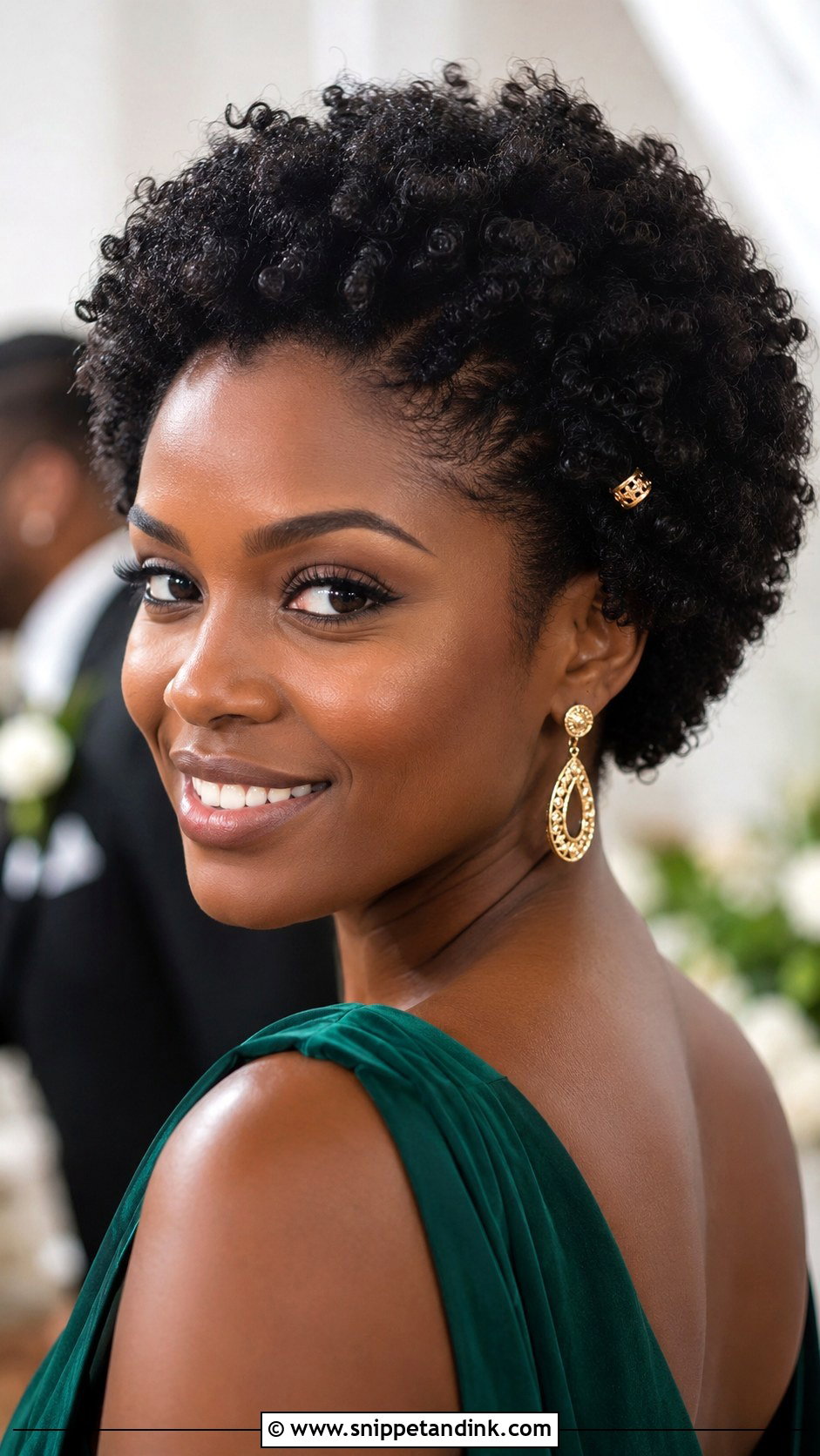 Short Curly Afro Wedding Guest Hair - Snippet and Ink - 15 Short Curly Hair Wedding Guest Styles