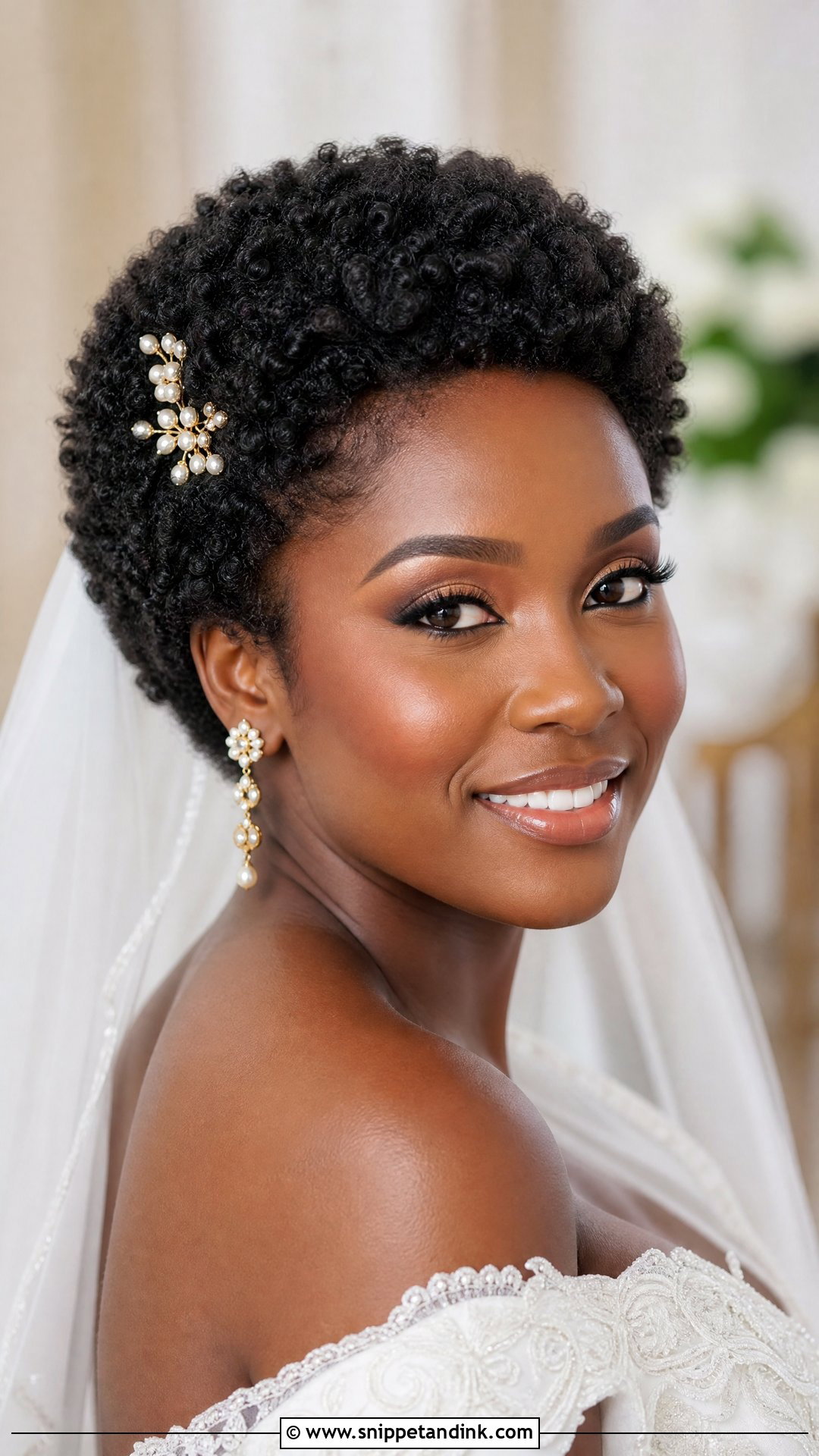 Short Curly Afro Wedding Hair - Snippet and Ink - 15 Curly Short Hair Wedding Styles