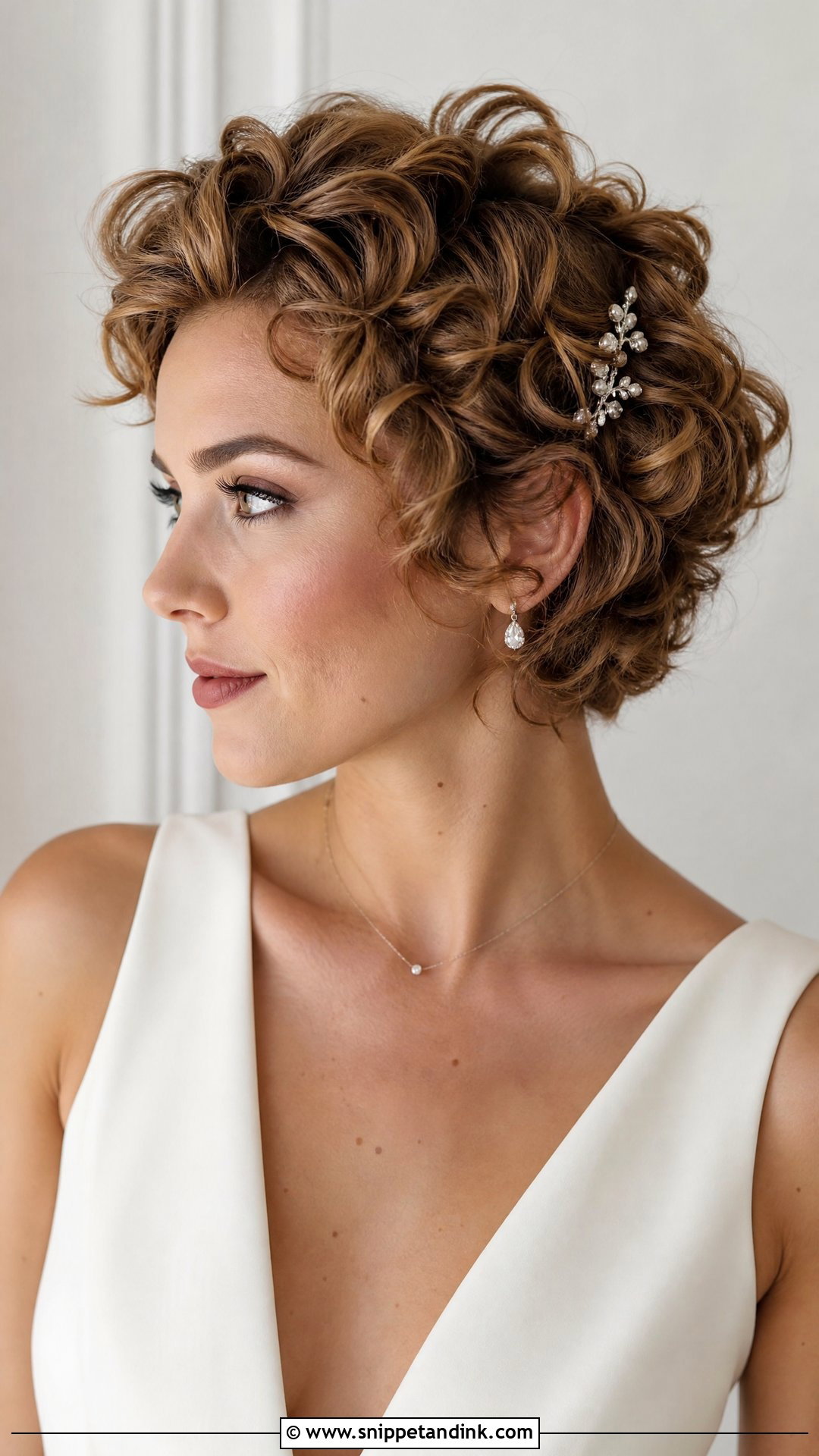 Short Curly Bixie For Wedding - Snippet and Ink - 20 Short Curly Hair for Wedding Ideas