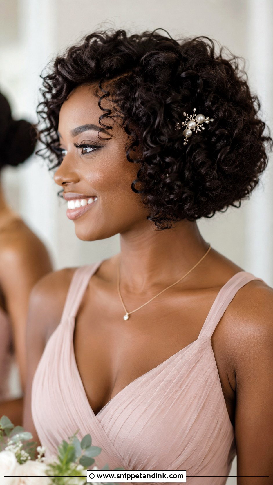 Short Curly Bob Bridesmaid Hairstyle - Snippet and Ink - 20 Short Hairstyles for Wedding Bridesmaid