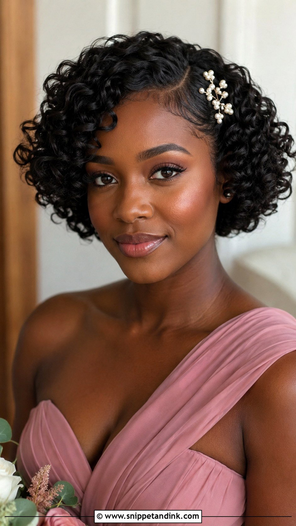 Short Curly Bob For Bridesmaid - Snippet and Ink - 20 Short Hair Styles for Wedding Bridesmaid