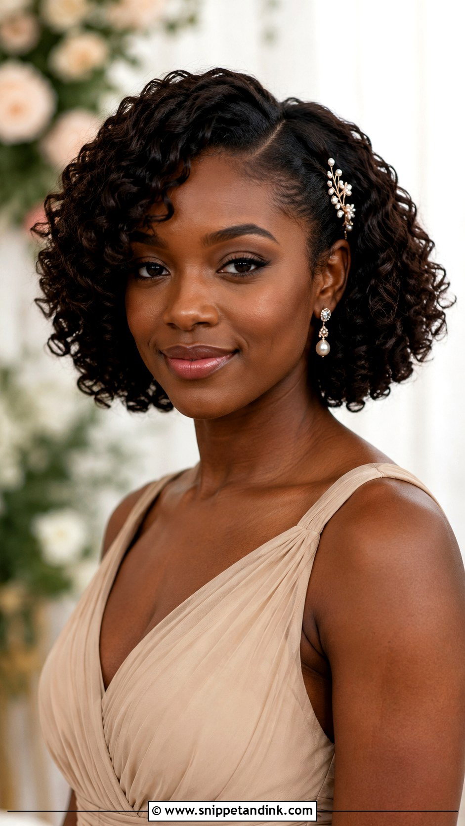 Short Curly Bob For Bridesmaids - Snippet and Ink - 20 Short Wedding Hairstyles for Bridesmaids