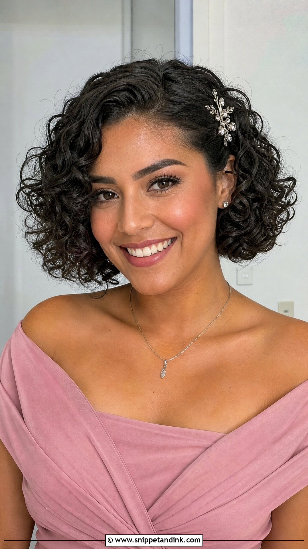 Short Curly Bob For Wedding - Snippet and Ink - 20 Short Hair Styles for a Wedding