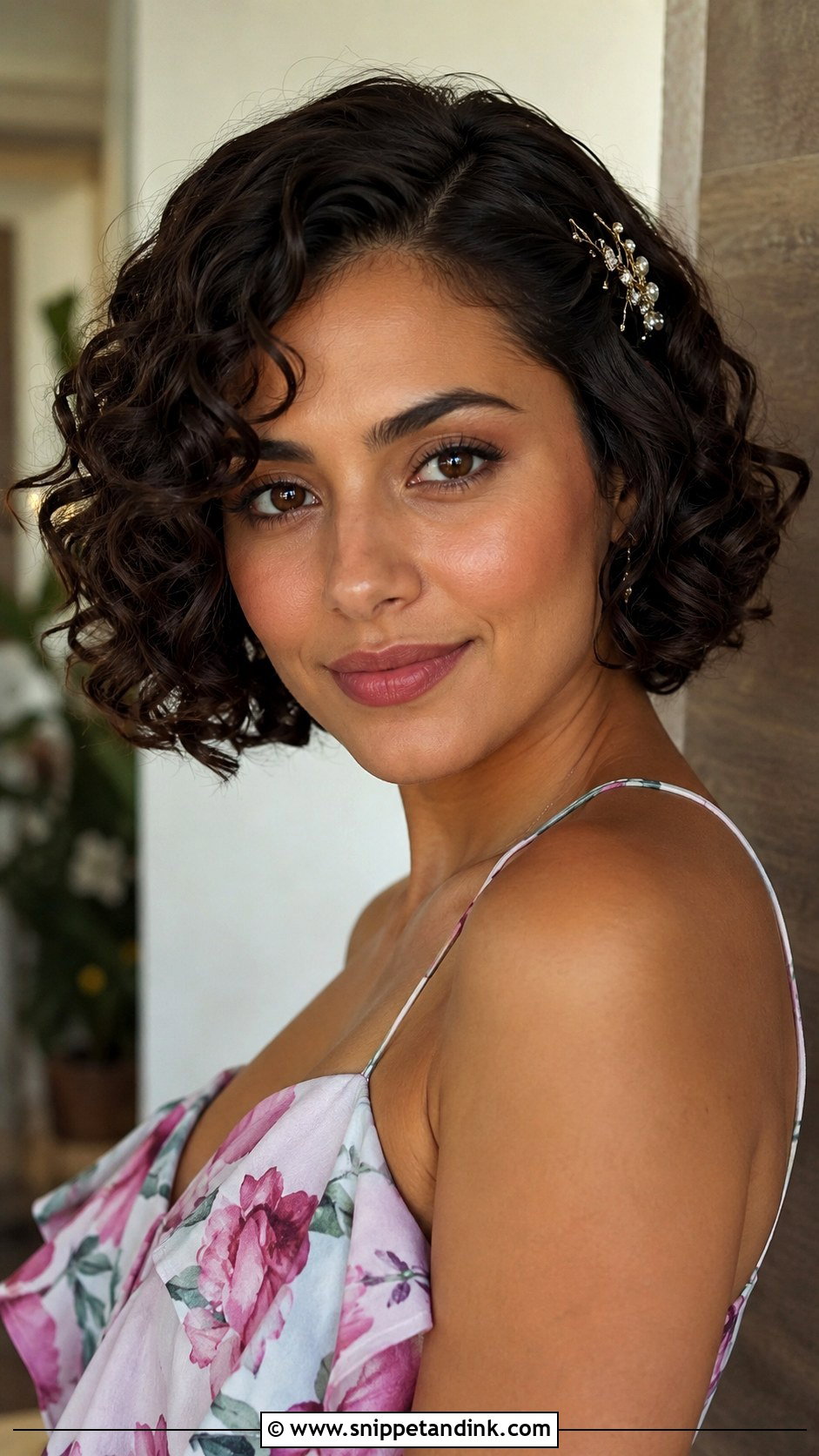 Short Curly Bob For Wedding Guest - Snippet and Ink - 15 Short Hairstyles for a Wedding Guest