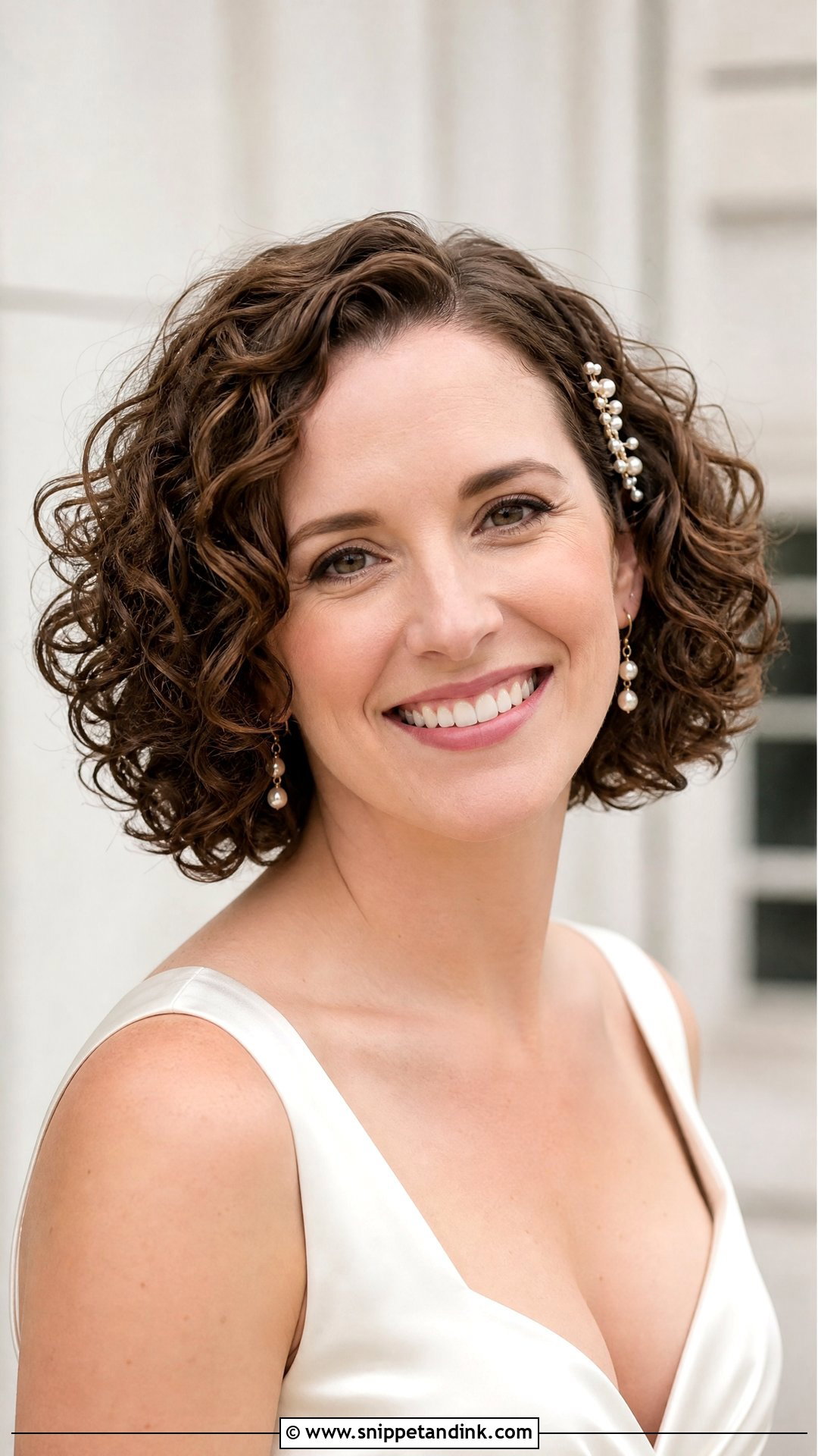 Short Curly Bob Wedding Hair - Snippet and Ink - 15 Curly Short Hair Wedding Styles