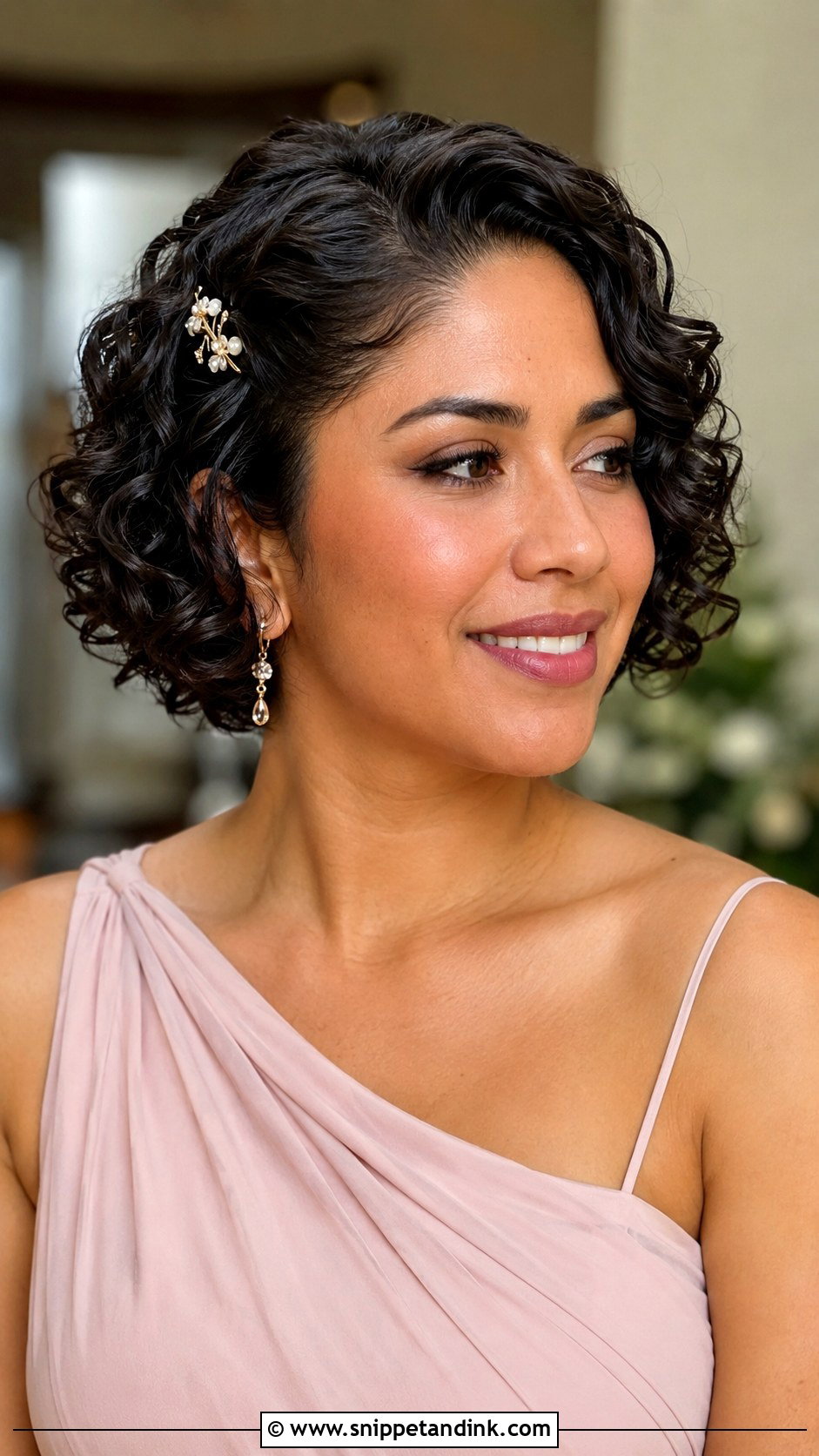Short Curly Bob Wedding Hair - Snippet and Ink - 15 Hairstyles for Short Hair for a Wedding