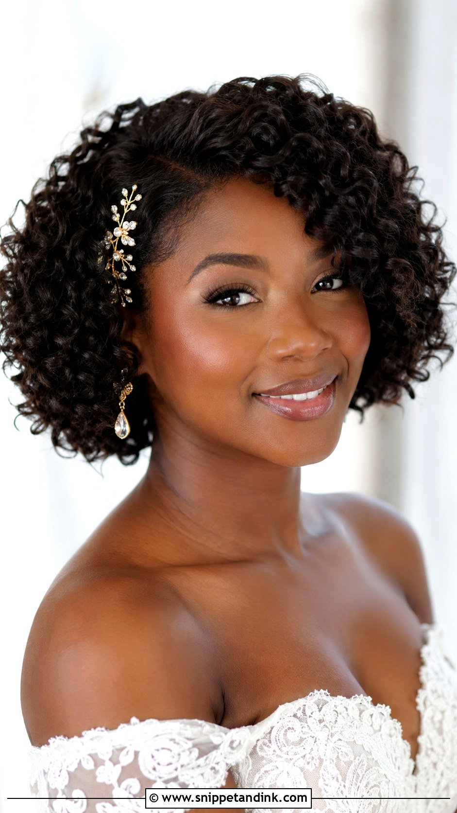Short Curly Bob Wedding Hair - Snippet and Ink - 15 Wedding Hair Styles for Shorter Hair