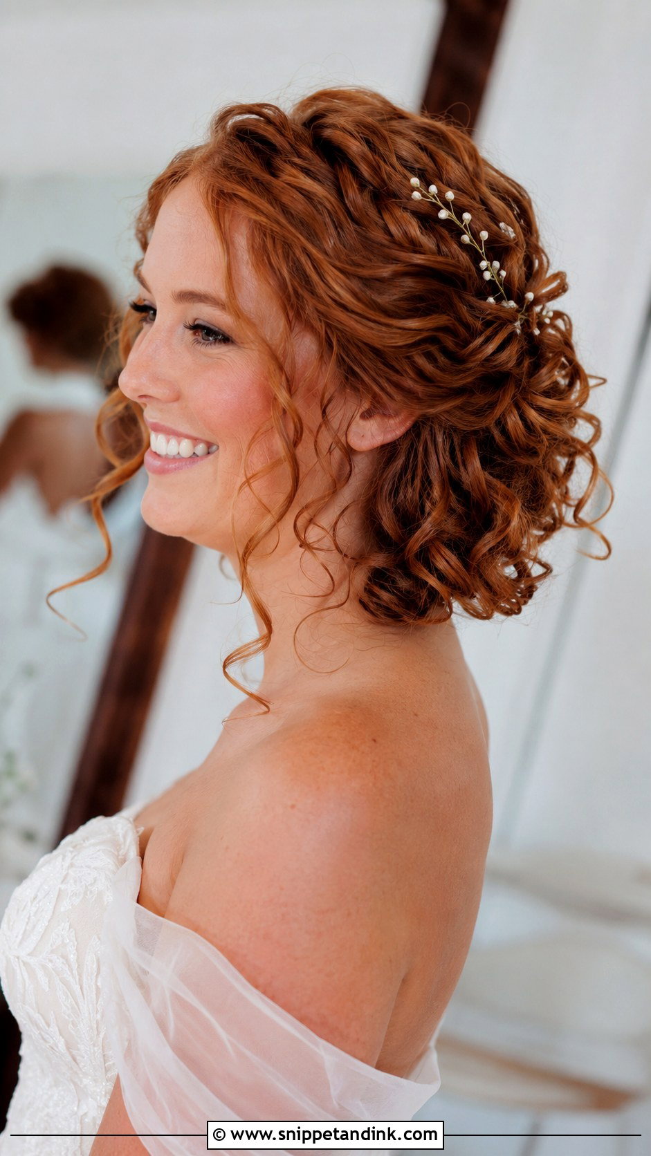 Short Curly Bob Wedding Hairstyle - Snippet and Ink - 15 Short Curly Hair Wedding Hairstyles