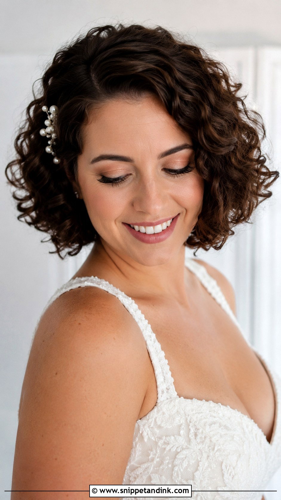 Short Curly Bridal Bob - Snippet and Ink - 15 Short Curly Bridal Hairstyles