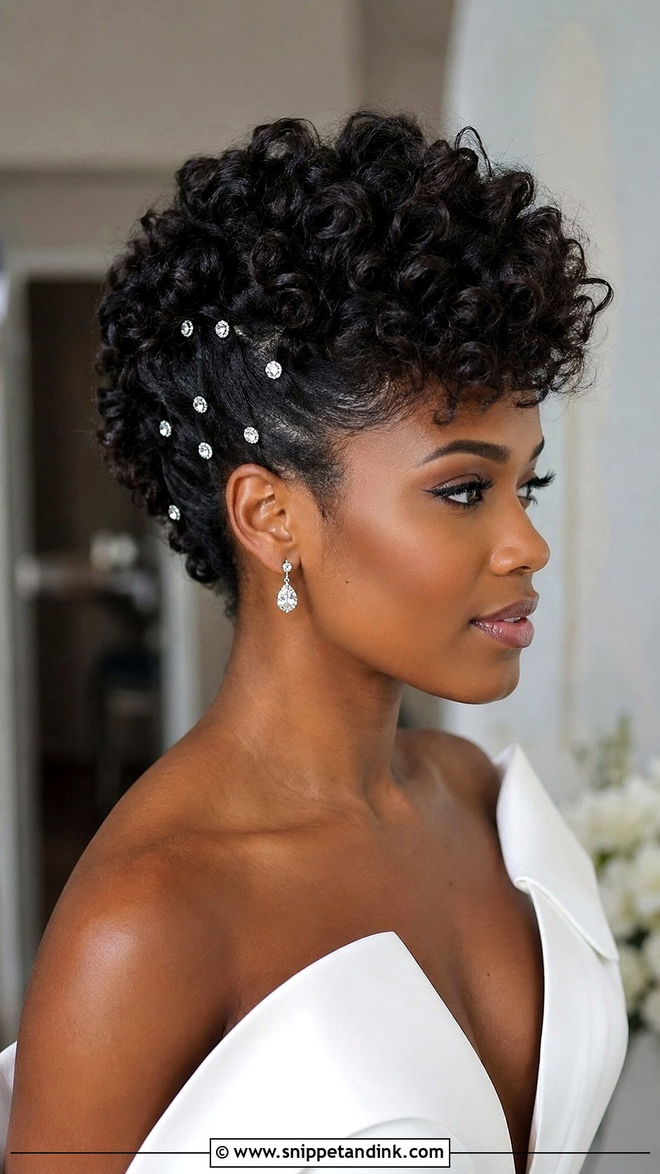Short Curly Bridal Faux Hawk - Snippet and Ink - 15 Short Curly Bridal Hairstyles