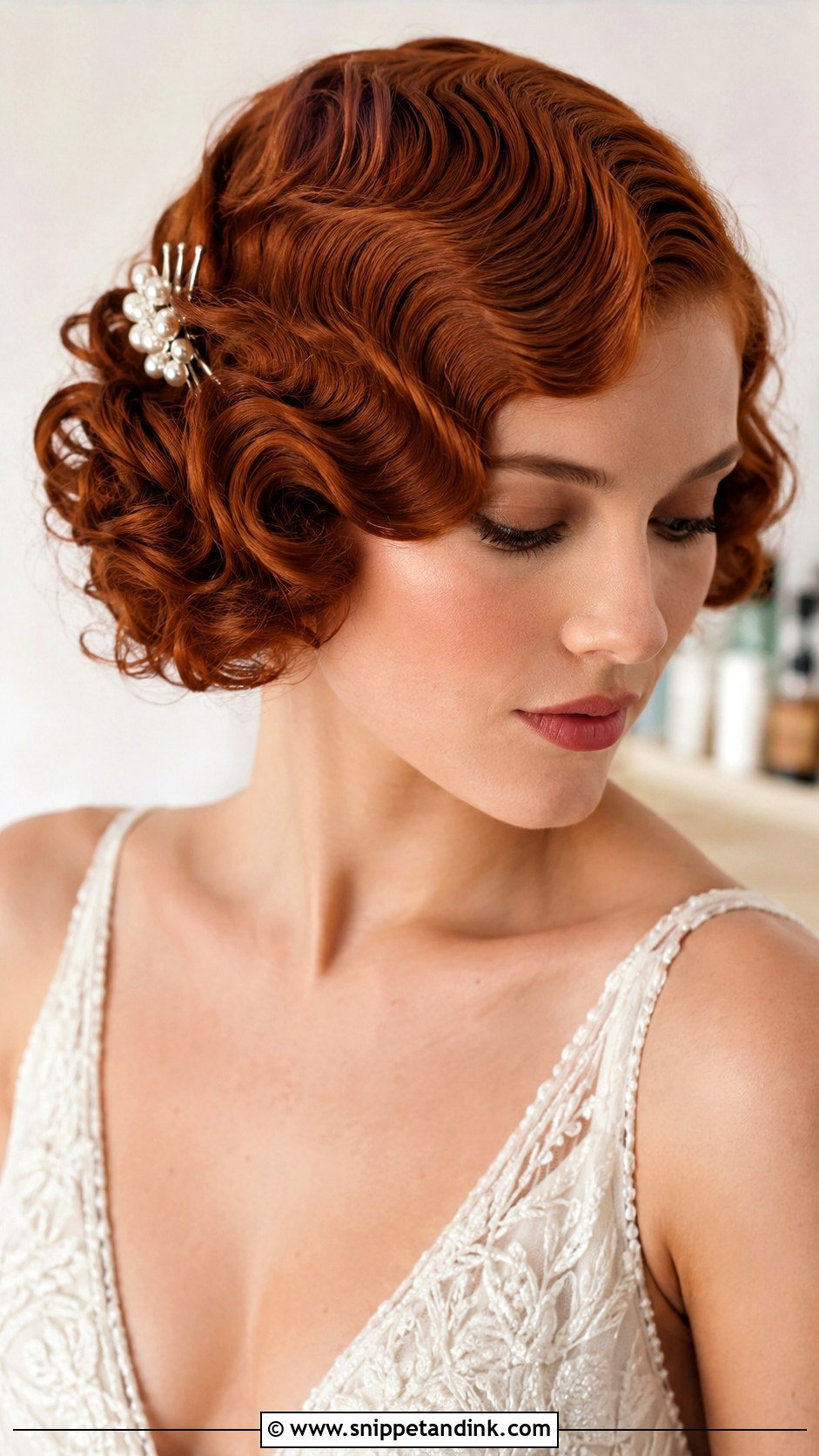 Short Curly Bridal Finger Waves - Snippet and Ink - 15 Short Curly Bridal Hairstyles