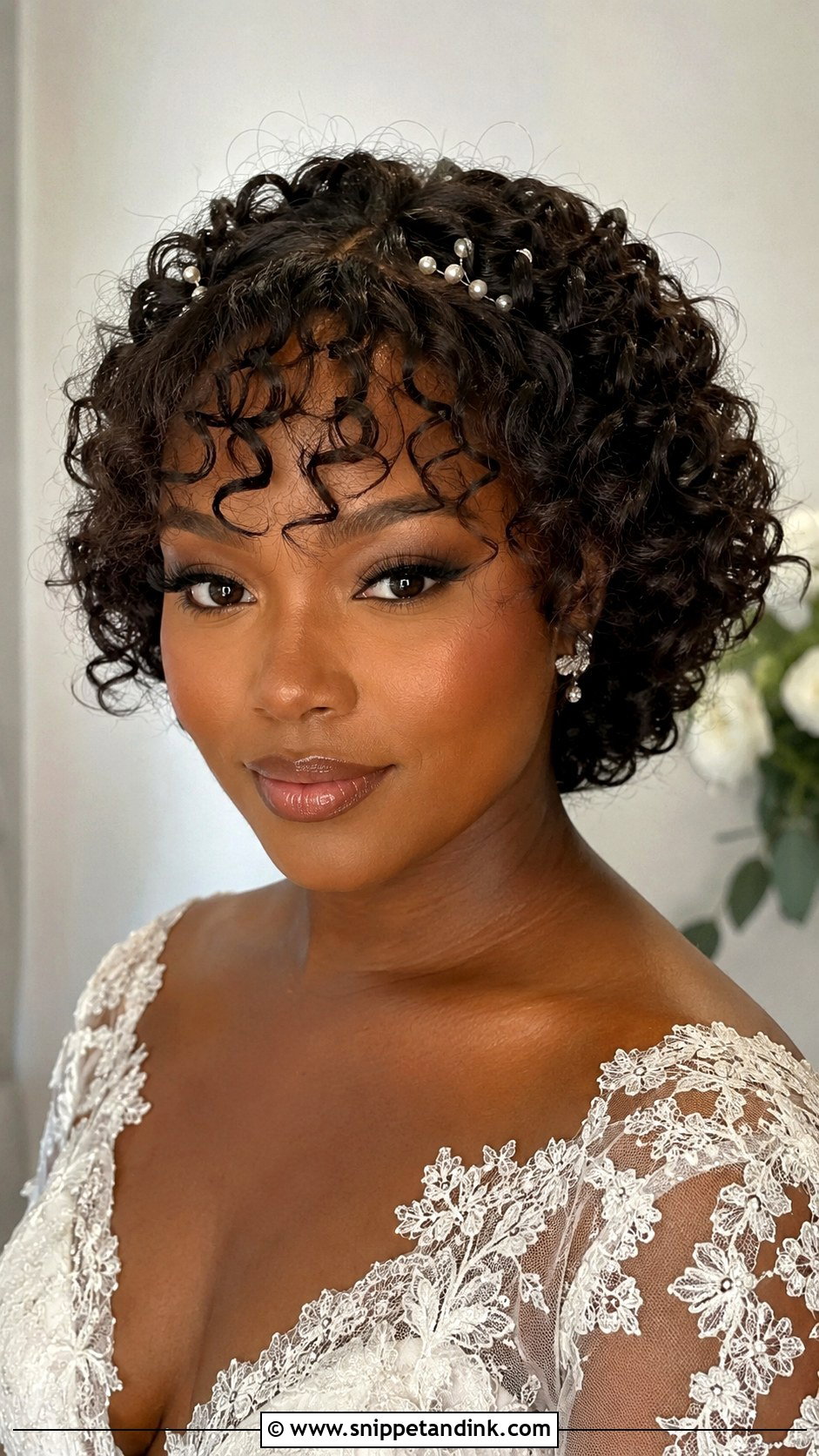 Short Curly Bridal Hair With Bangs - Snippet and Ink - 15 Short Bridal Hair with Bangs
