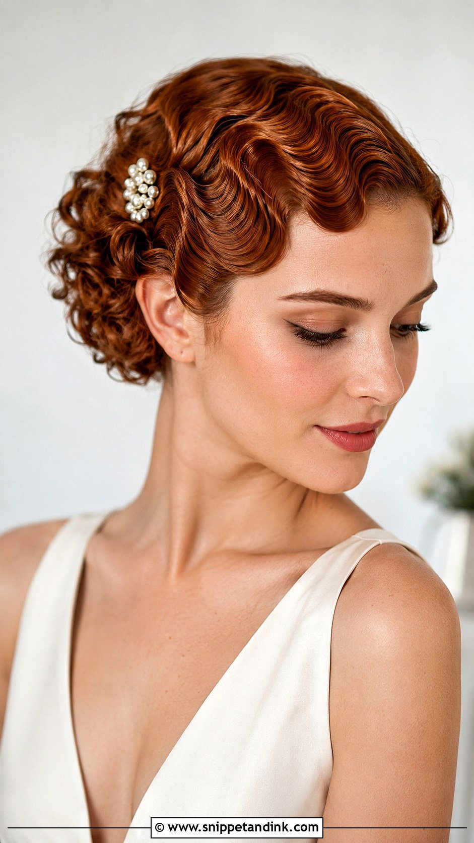 Short Curly Bridal Hair With Finger Waves - Snippet and Ink - 15 Short Curly Hair Bridal Hairstyles