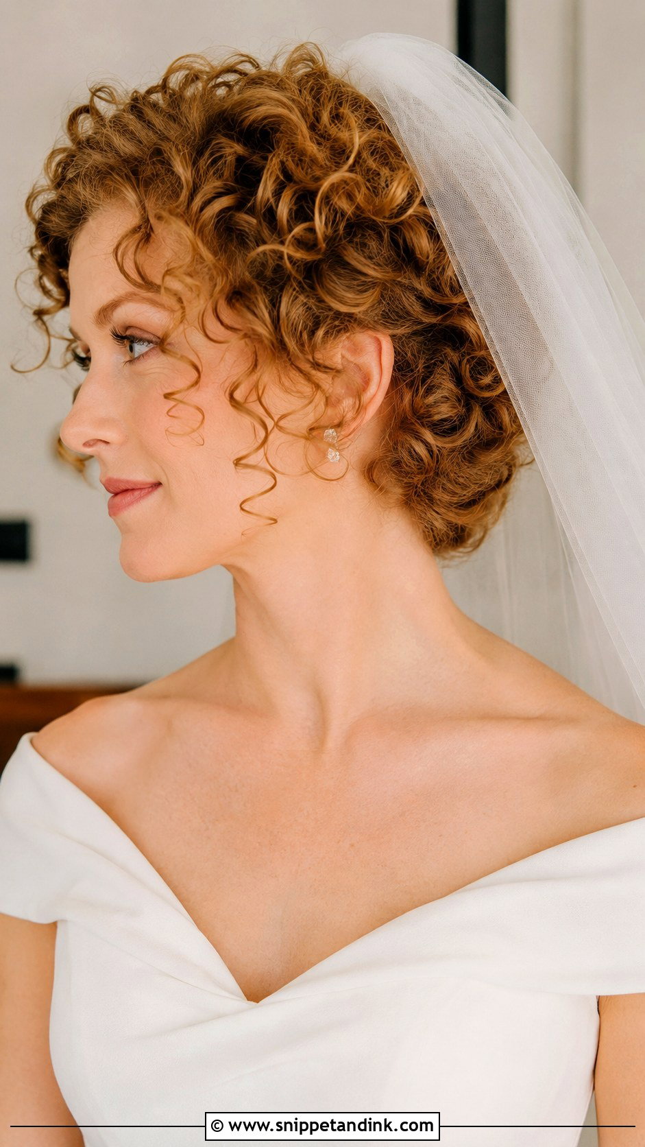 Short Curly Bridal Hair With Veil - Snippet and Ink - 15 Short Curly Bridal Hairstyles