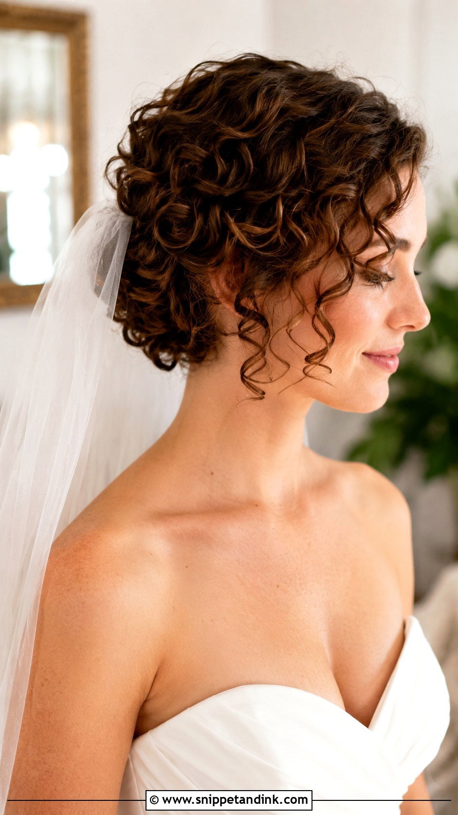 Short Curly Bridal Hair With Veil - Snippet and Ink - 15 Short Curly Hair Bridal Hairstyles