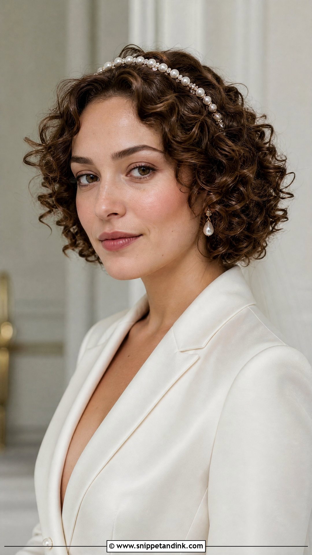 Short Curly Bridal Hair - Snippet and Ink - 15 Bridal Hair for Curly Hair Ideas