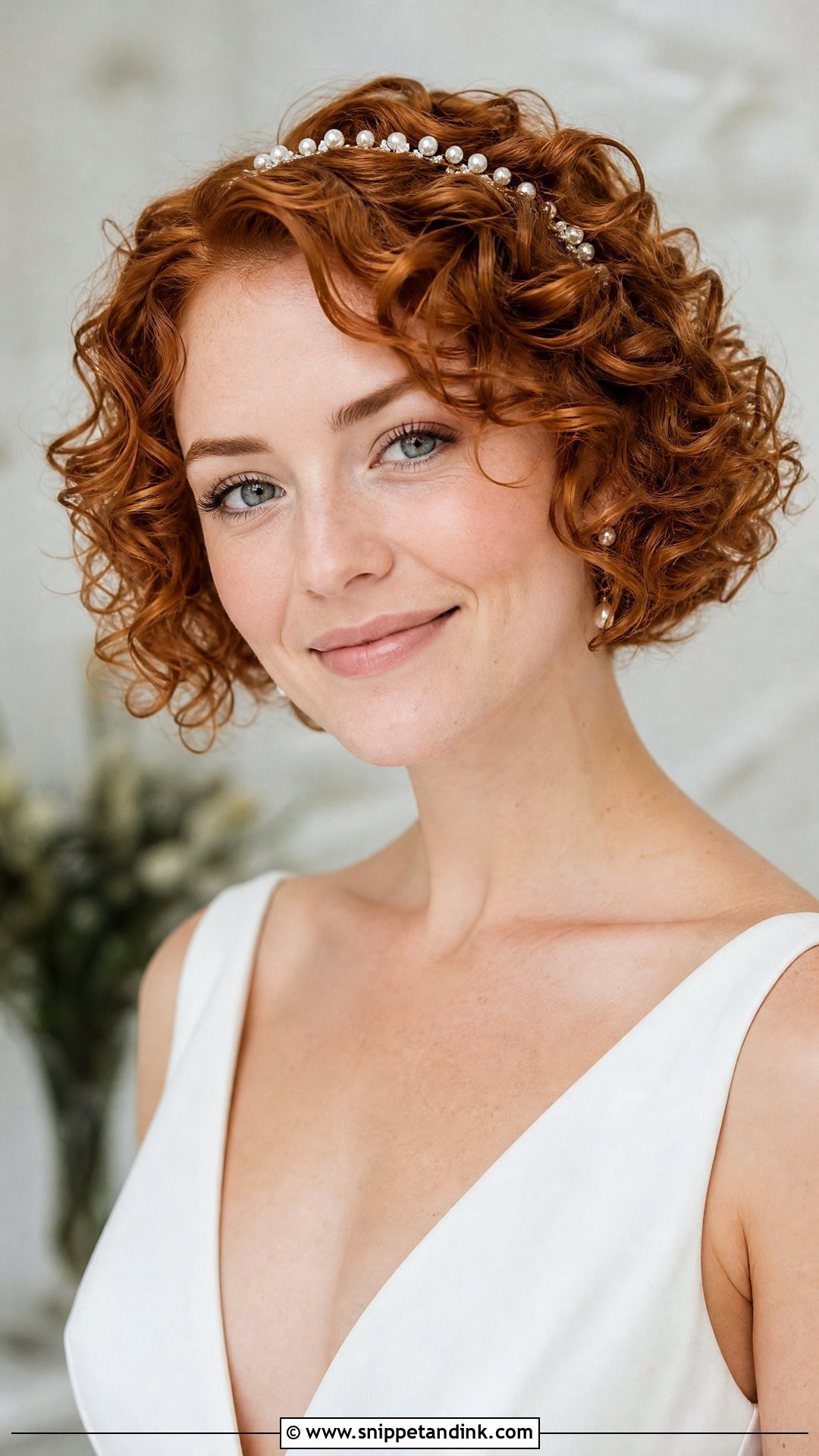 Short Curly Bridal Hairstyle - Snippet and Ink - 20 Natural Curls Bridal Curly Hairstyles
