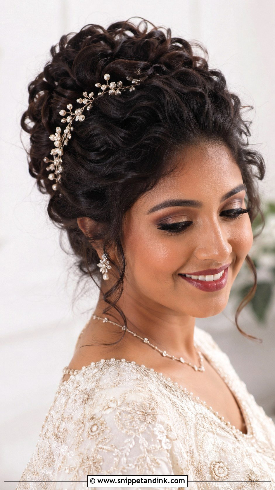 Short Curly Crown Updo - Snippet and Ink - 15 Short Curly Hair Updo for Wedding Ideas