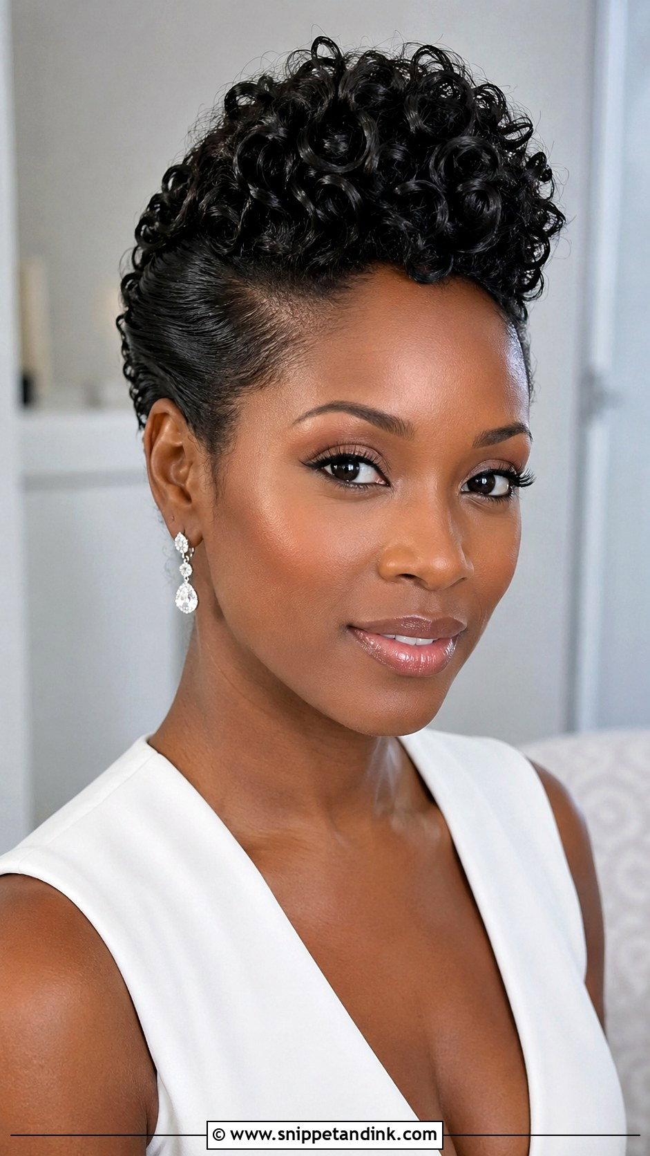 Short Curly Faux Hawk Updo - Snippet and Ink - 15 Short Curly Hair Updo for Wedding Ideas