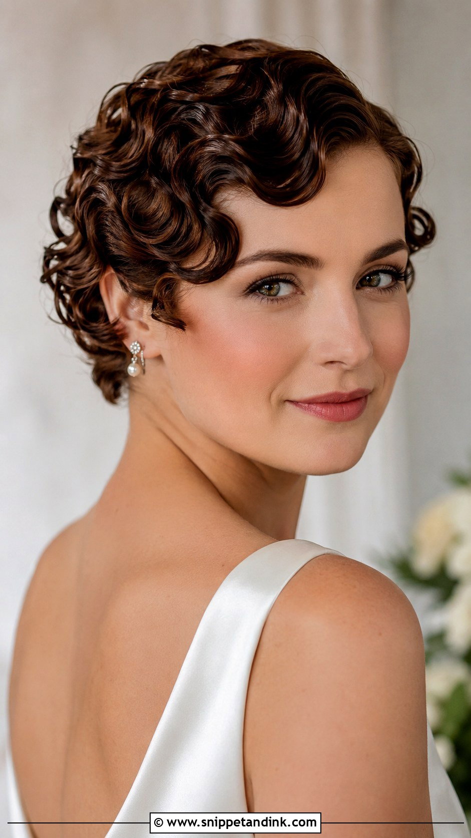 Short Curly Finger Waves Wedding Hairstyle - Snippet and Ink - 15 Short Curly Hair Wedding Hairstyles