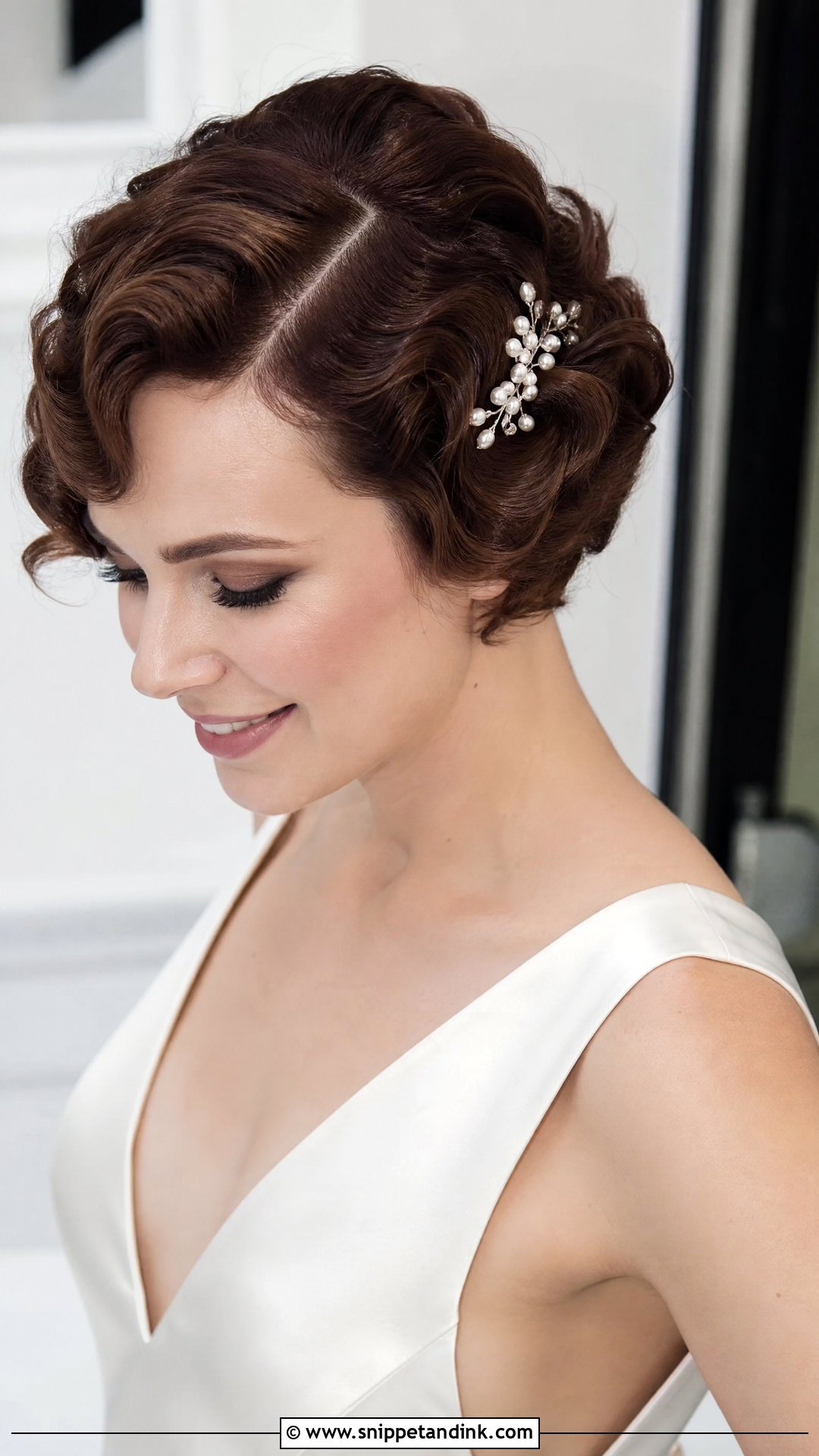Short Curly Finger Waves - Snippet and Ink - 15 Curly Short Hair Wedding Styles