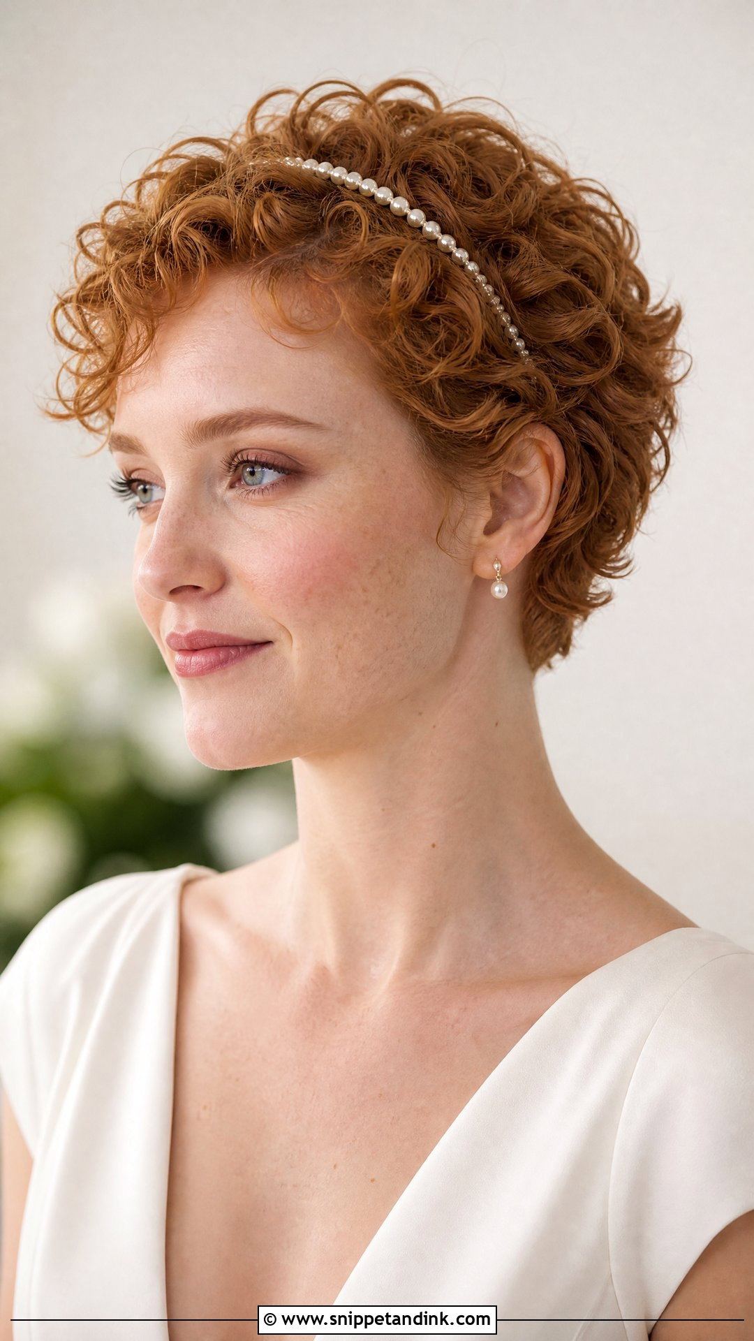 Short Curly Hair With Headband For Wedding - Snippet and Ink - 20 Short Curly Hair for Wedding Ideas