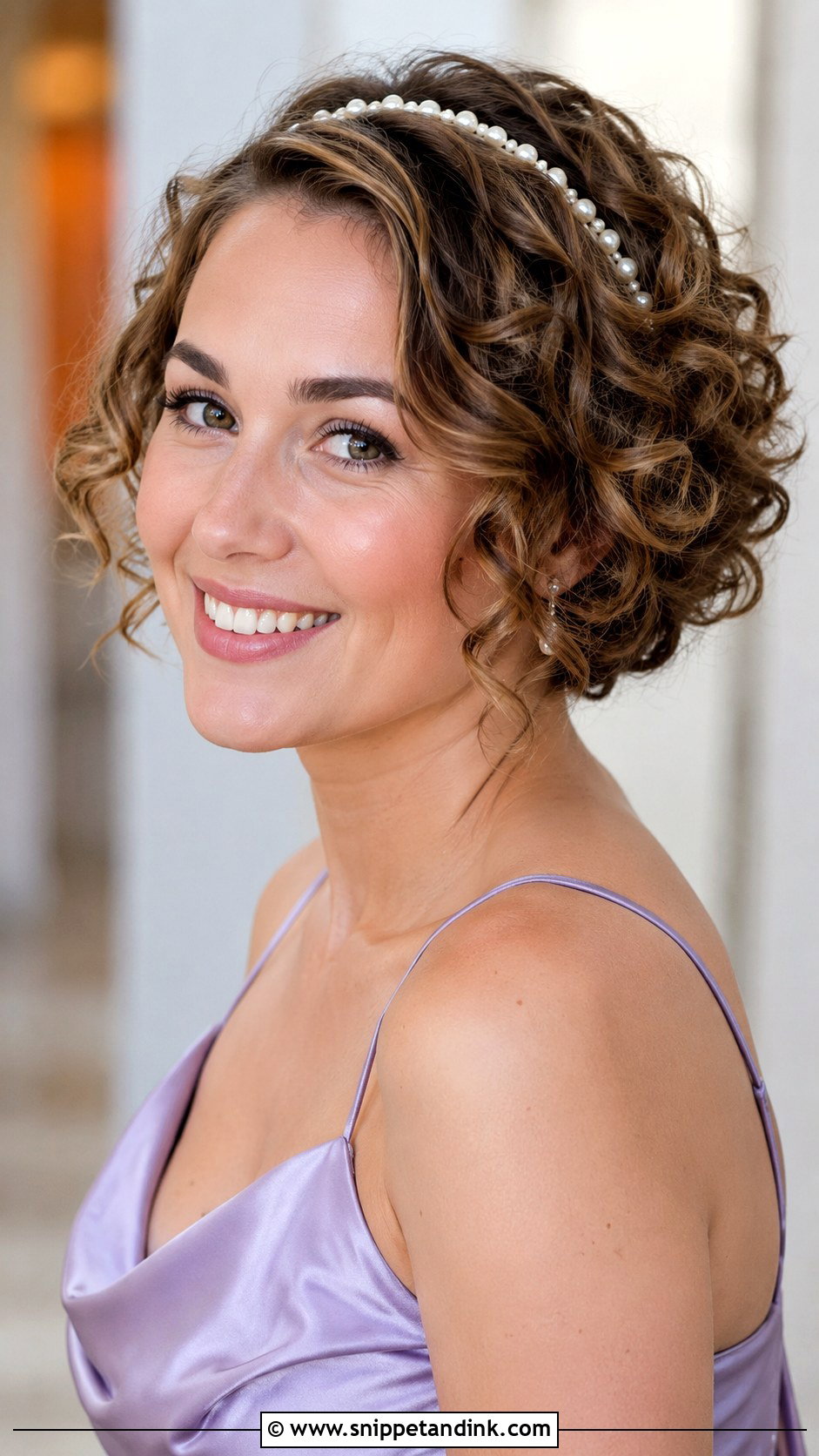 Short Curly Hair With Headband Wedding Guest - Snippet and Ink - 15 Short Curly Hair Wedding Guest Styles