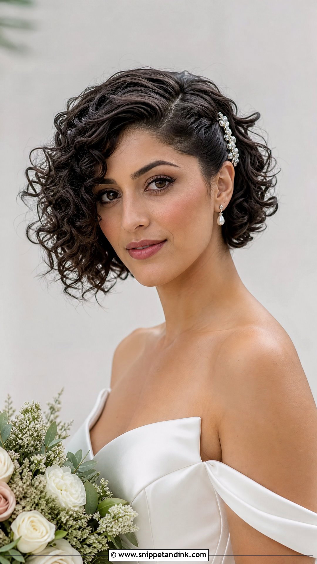 Short Curly Hair With Side Part Wedding - Snippet and Ink - 15 Curls for Short Hair Wedding