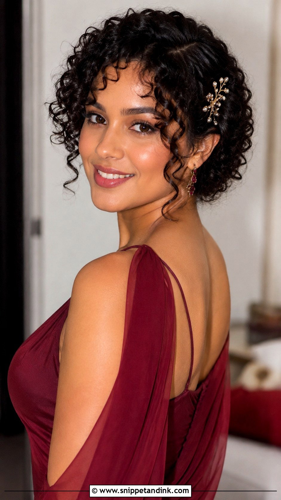 Short Curly Hairstyle for Natural Texture - Snippet and Ink - 25 Mother of the Bride Short Hair Ideas