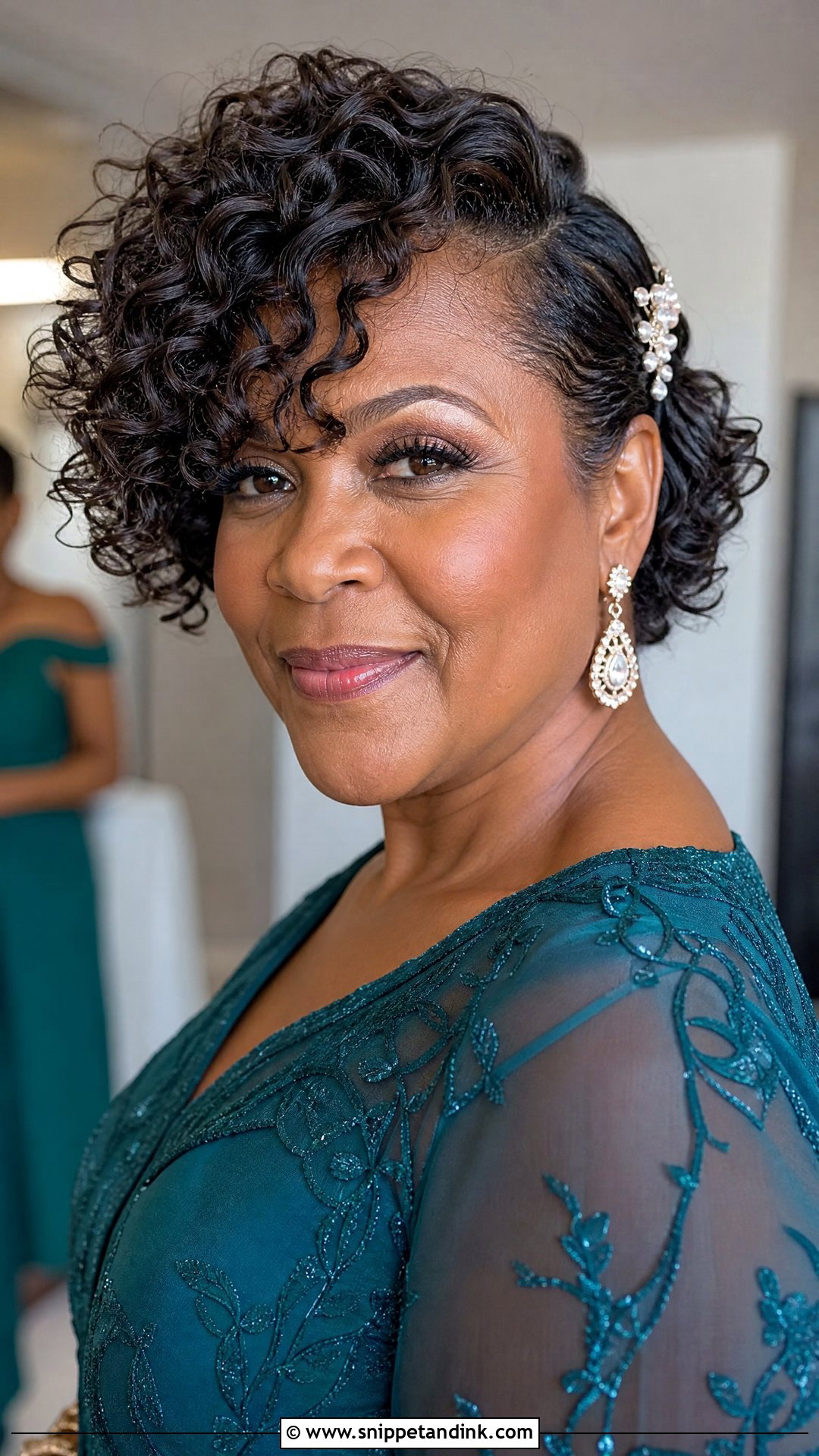 Short Curly Mother Of The Bride Hairstyle - Snippet and Ink - 20 Mother of Bride Hairstyle Ideas