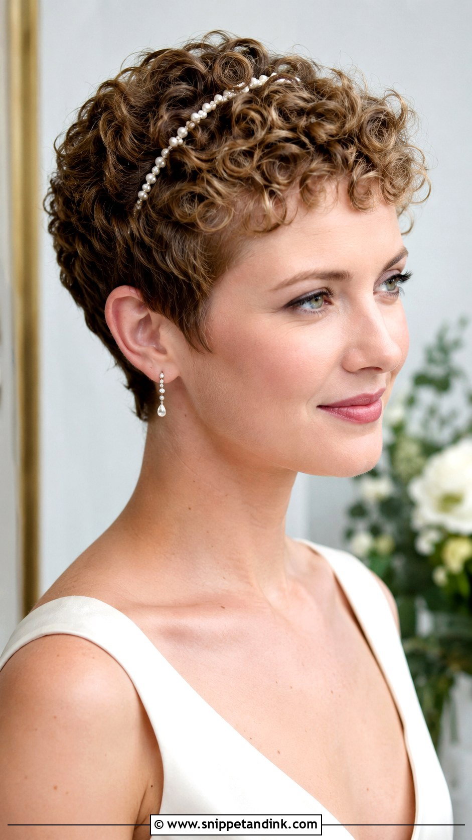 Short Curly Pixie Bridal Hair - Snippet and Ink - 15 Short Curly Hair Bridal Hairstyles