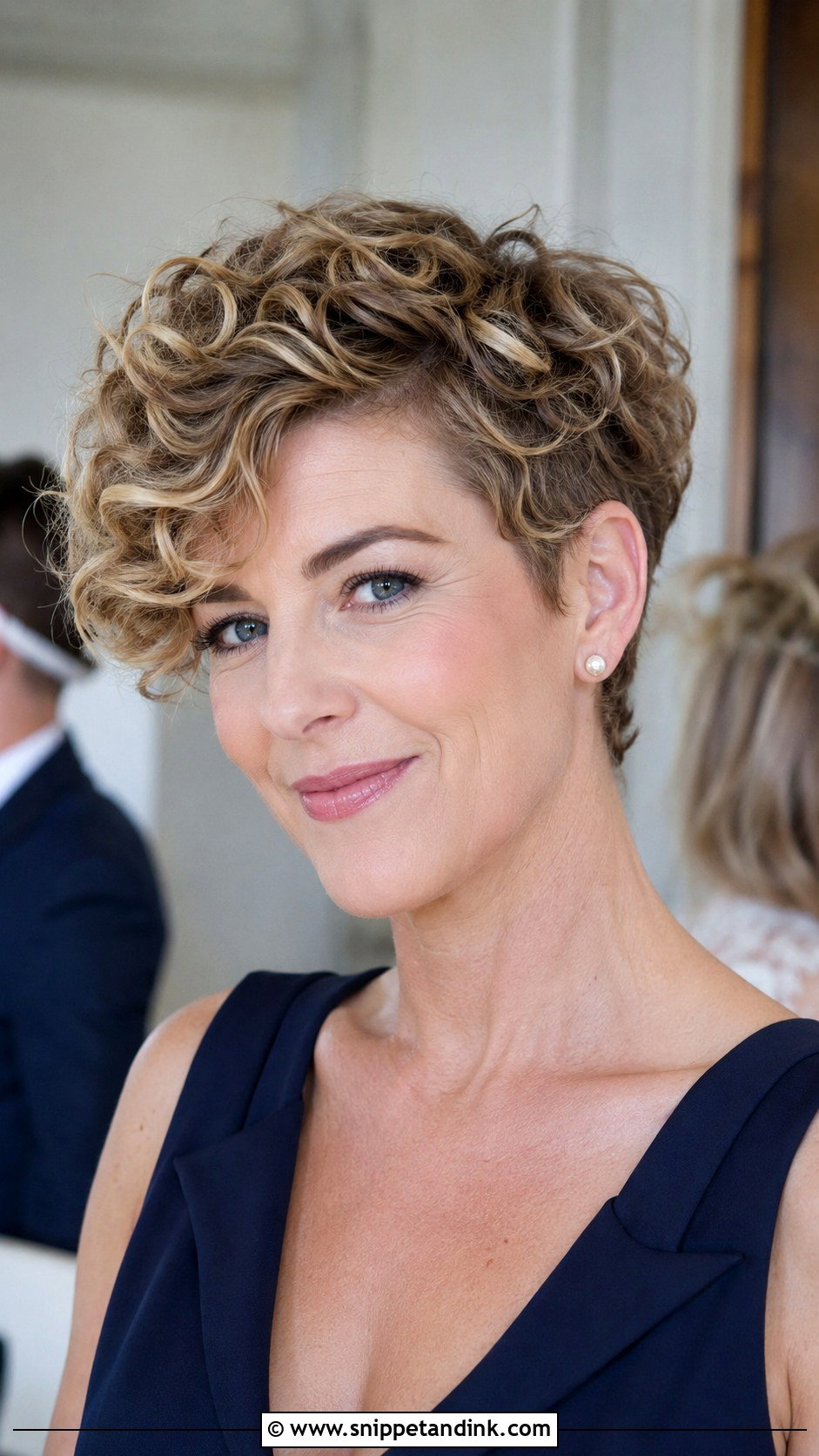 Short Curly Pixie Wedding Guest Hair - Snippet and Ink - 15 Short Curly Hair Wedding Guest Styles