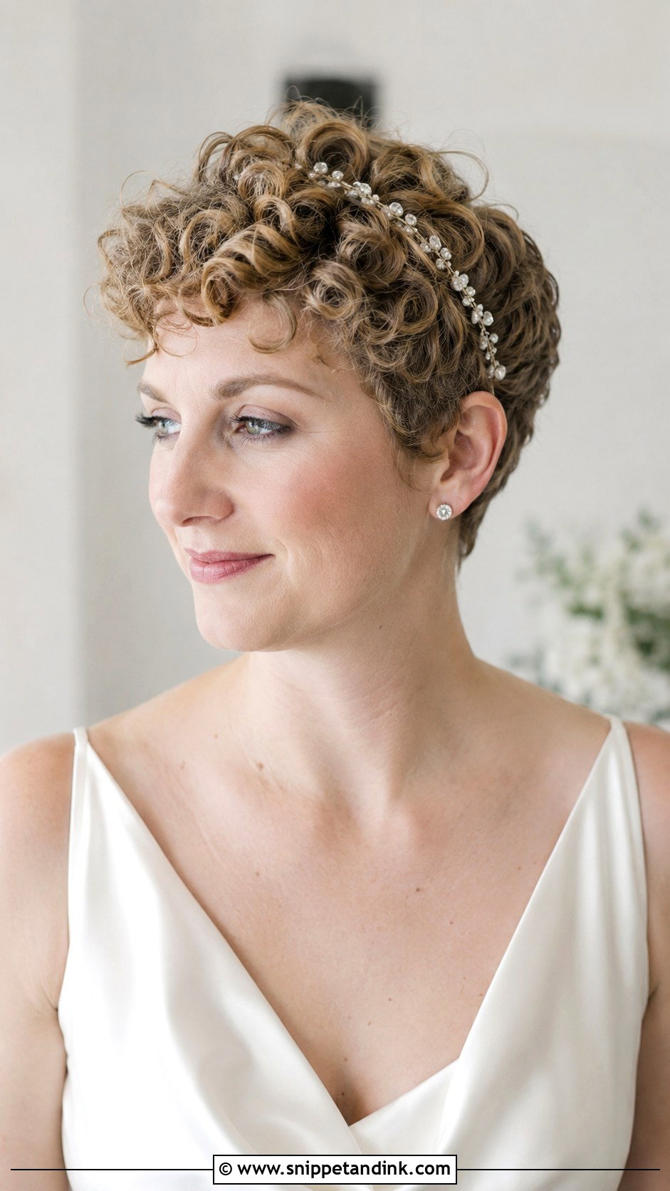 Short Curly Pixie Wedding Hairstyle - Snippet and Ink - 15 Short Curly Hair Wedding Hairstyles