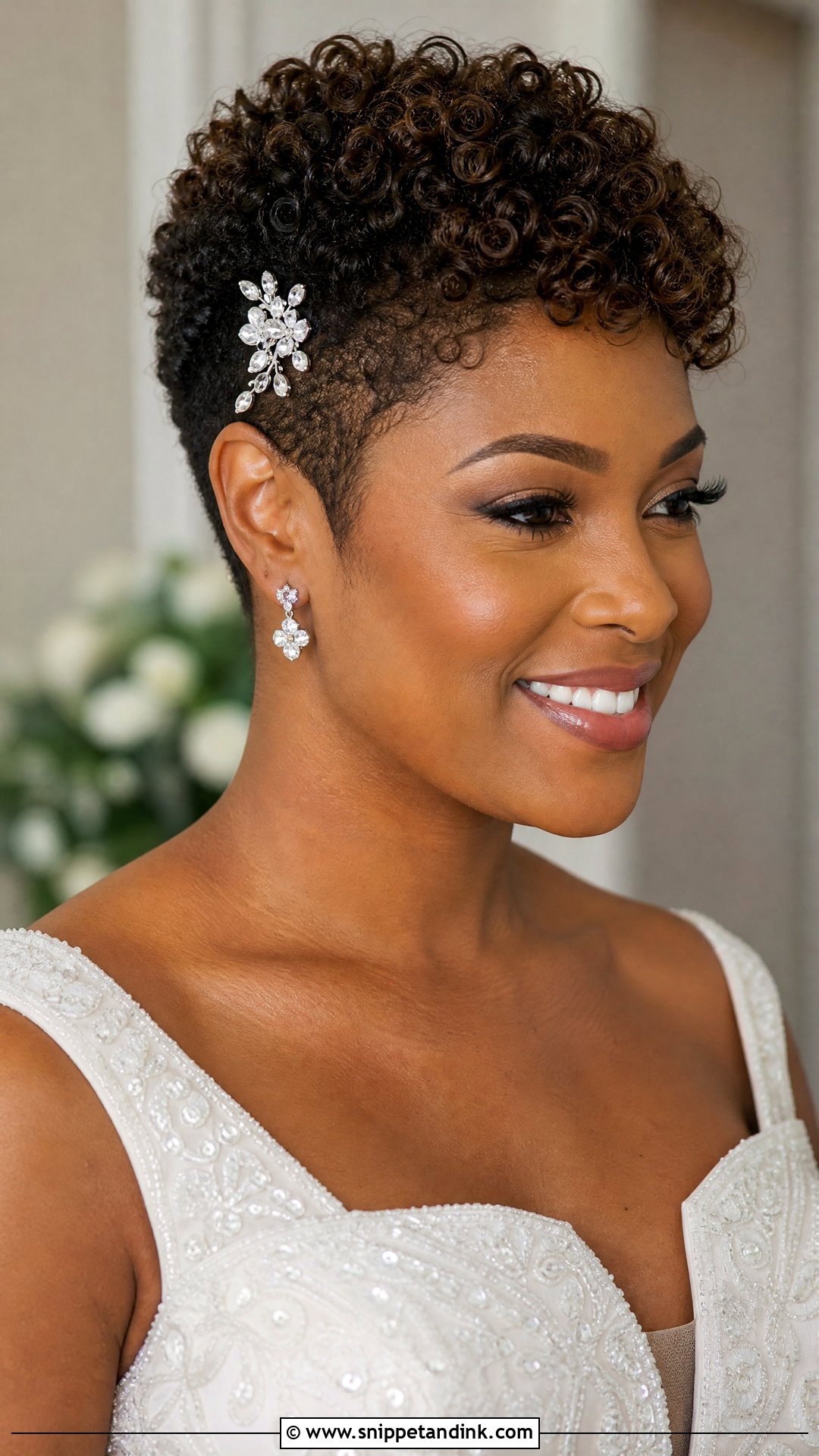 Short Curly Tapered Wedding Hair - Snippet and Ink - 15 Curly Short Hair Wedding Styles