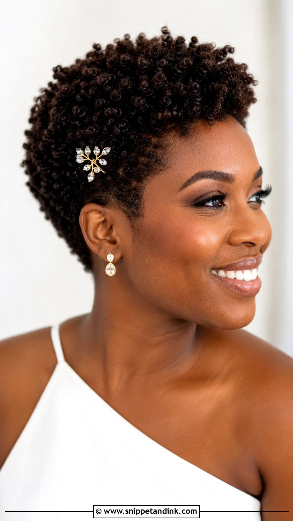Short Curly Tapered Wedding Hairstyle - Snippet and Ink - 15 Short Curly Hair Wedding Hairstyles