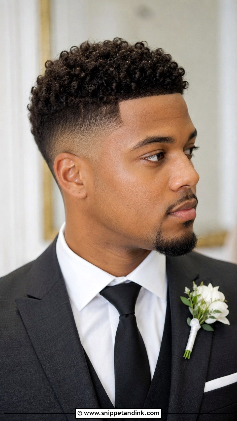 Short Curly Top With Faded Sides - Snippet and Ink - 25 Wedding Hairstyles for Men