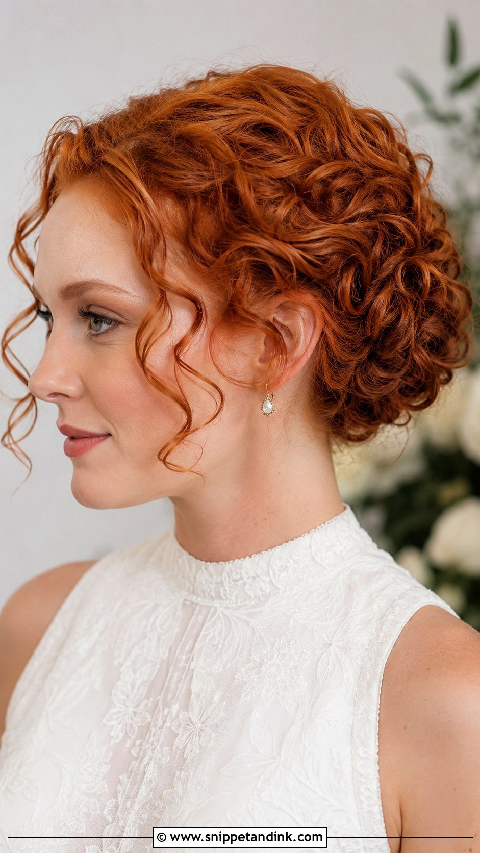 Short Curly Tucked Updo - Snippet and Ink - 15 Short Curly Hair Updo for Wedding Ideas