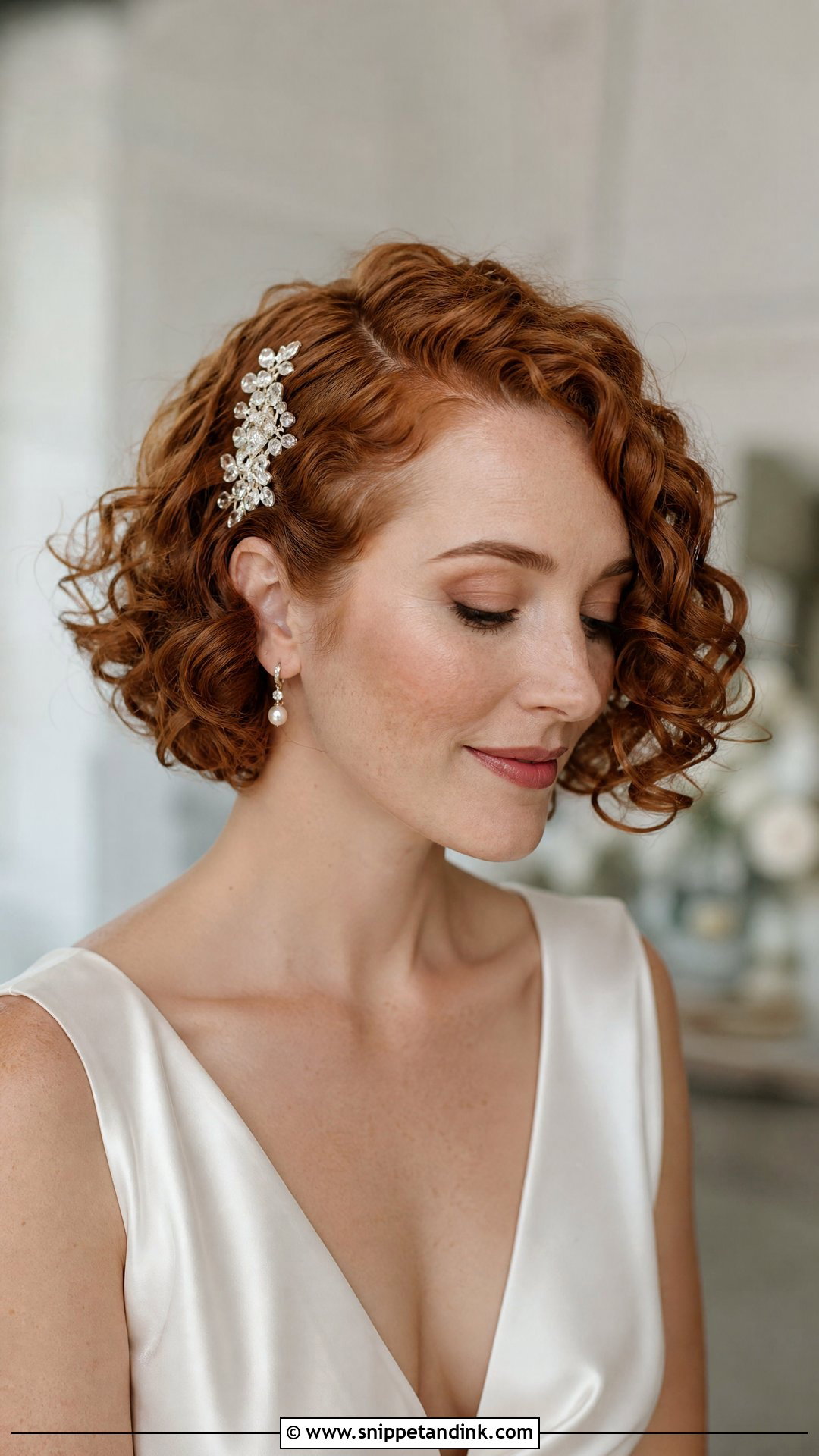 Short Curly Wedding Hair - Snippet and Ink - 15 Curly Hairstyles for Wedding Bride
