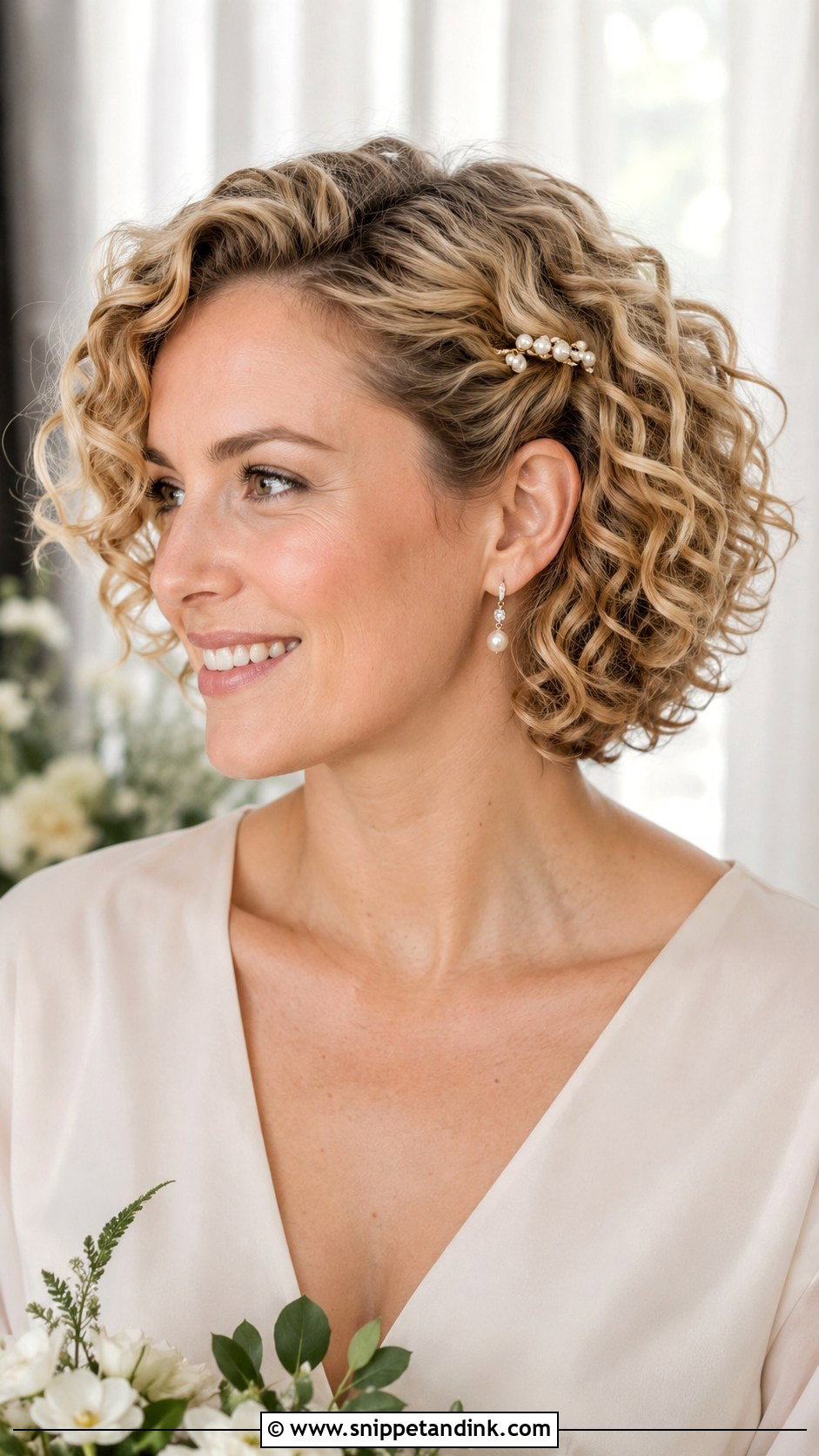 Short Curly Wedding Hair - Snippet and Ink - 20 Hairstyles for Curly Hair for Wedding