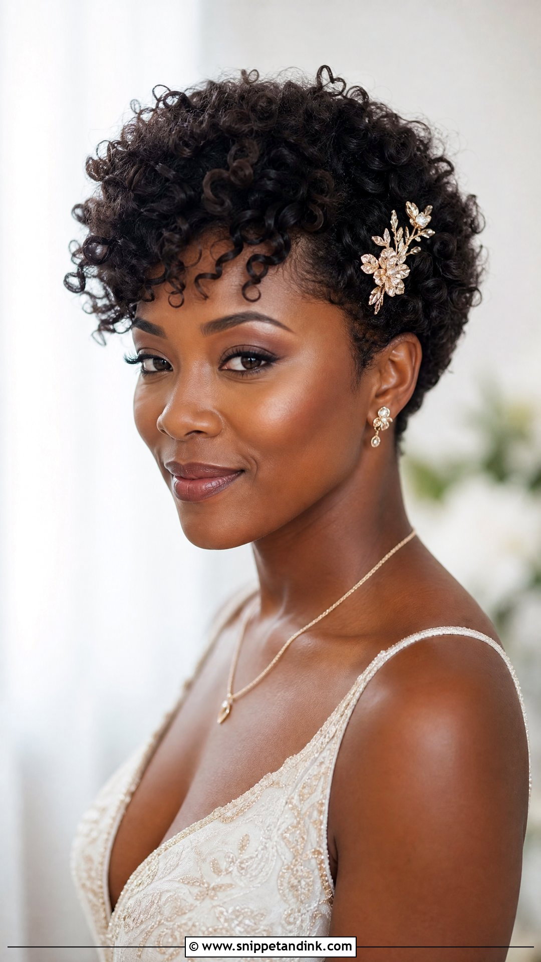 Short Curly Wedding Hairstyle - Snippet and Ink - 15 Cute Hairstyles for Short Hair for Wedding