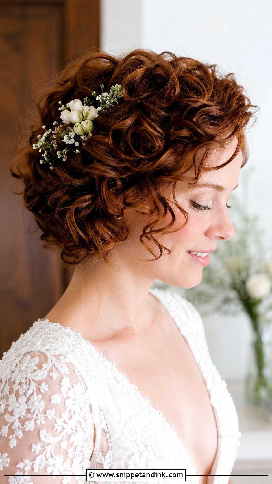 Short Curly Wedding Hairstyle - Snippet and Ink - 25 Curly Hairstyle for Wedding Ideas