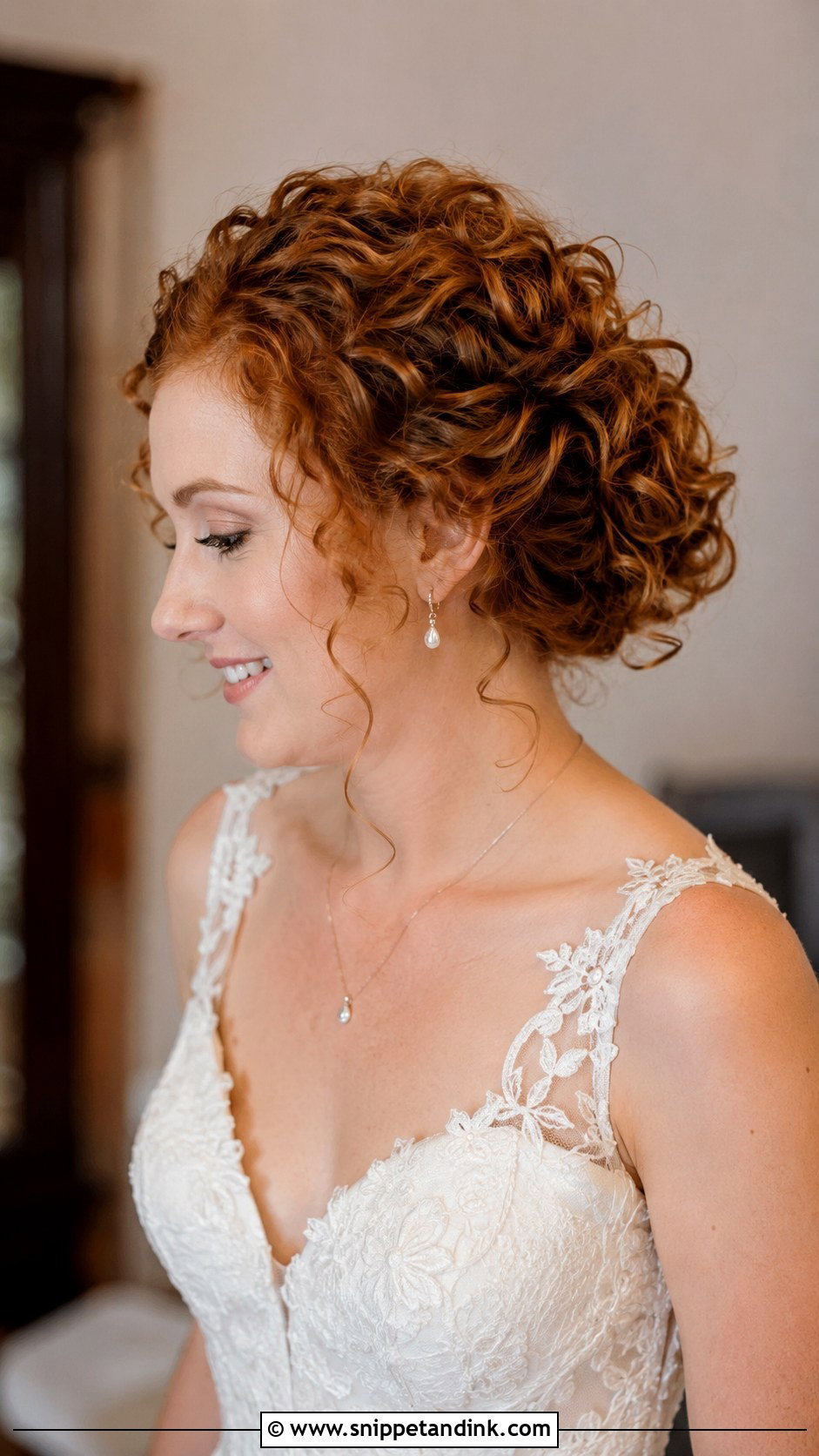 Short Curly Wedding Hairstyle With Veil - Snippet and Ink - 15 Short Curly Hair Wedding Hairstyles