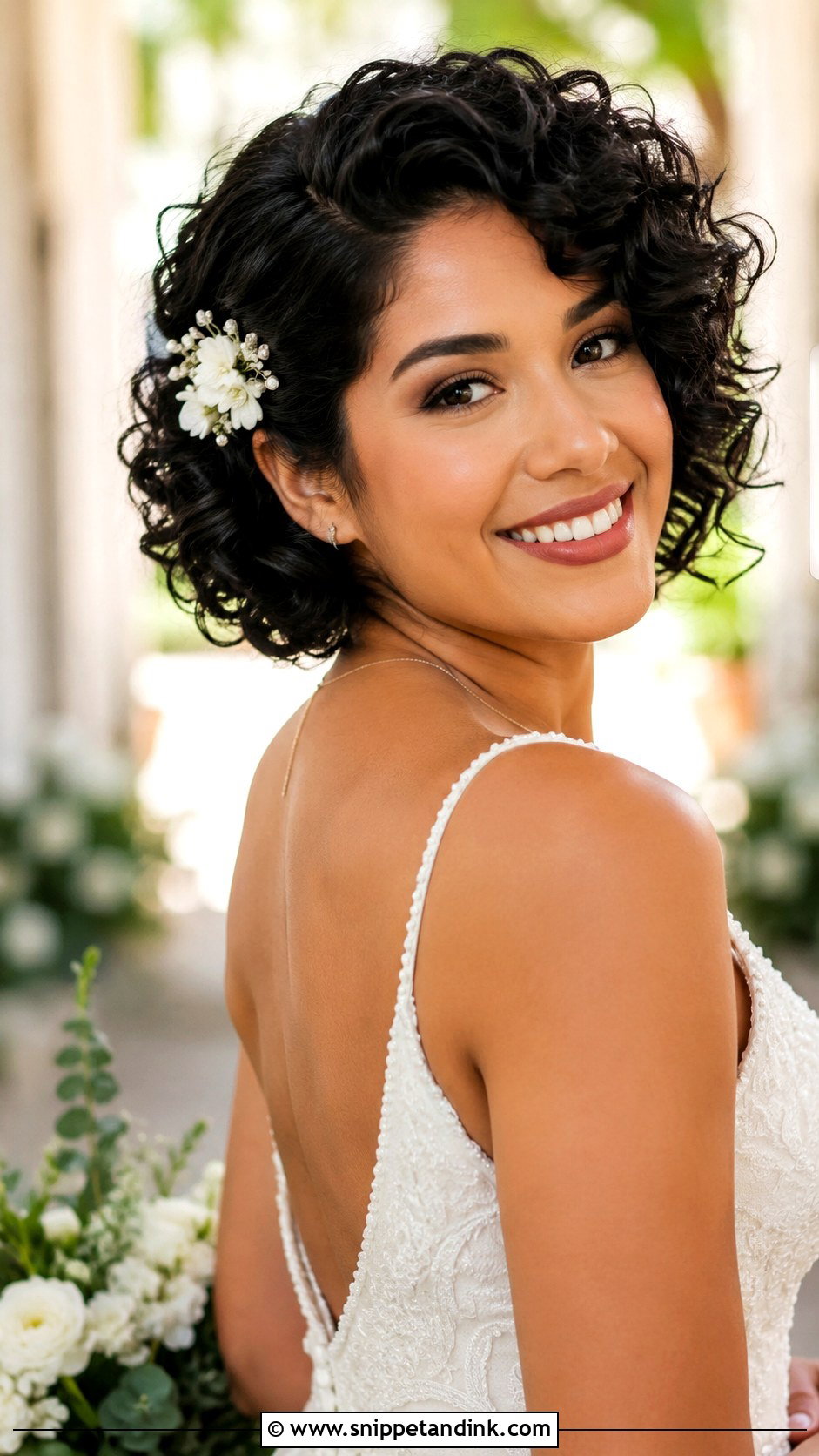 Short Curly Wedding Updo - Snippet and Ink - 15 Short Curly Hair Wedding Hairstyles