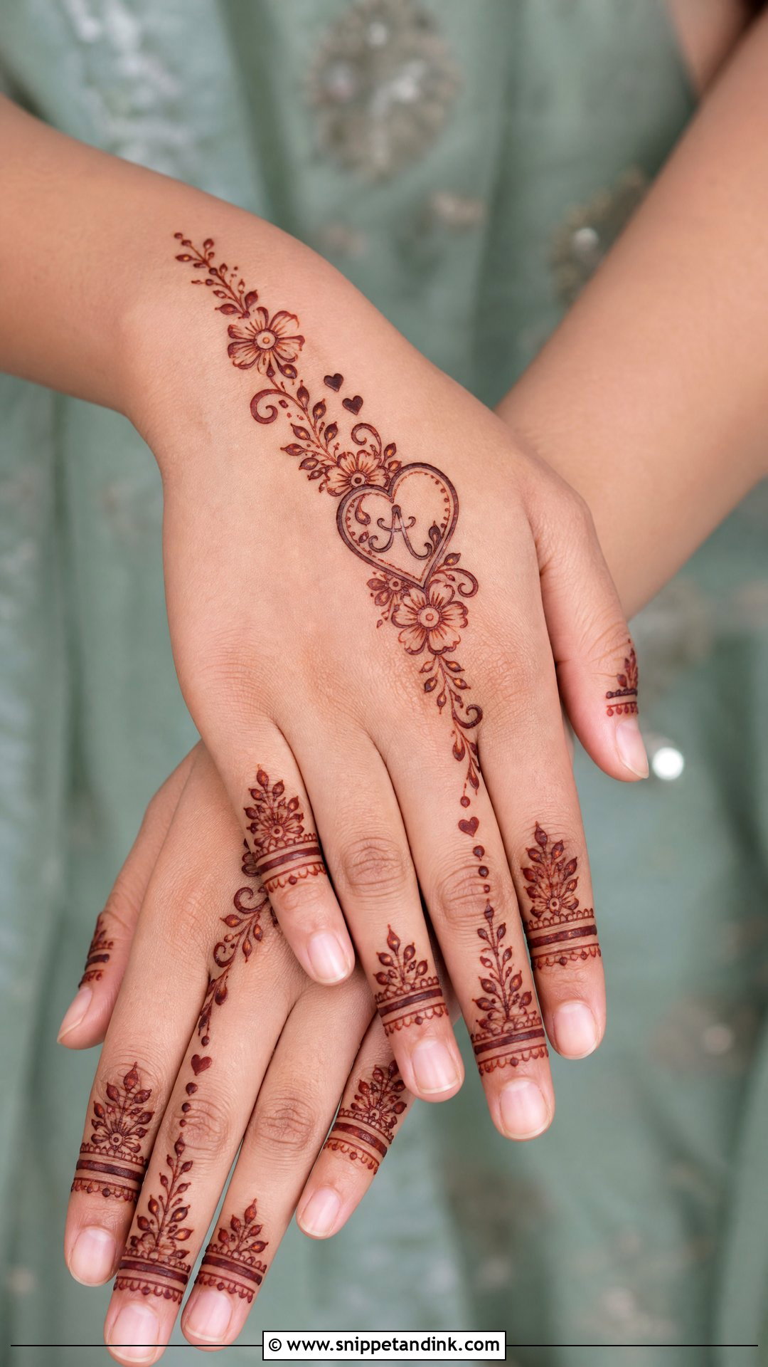 Short Engagement Mehndi Design - Snippet and Ink - 30 Short Mehndi Designs