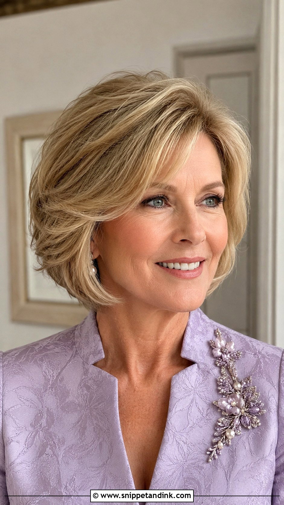 Short Feathered Bob For Mother Of The Groom - Snippet and Ink - 15 Mother of the Groom Short Hair Ideas