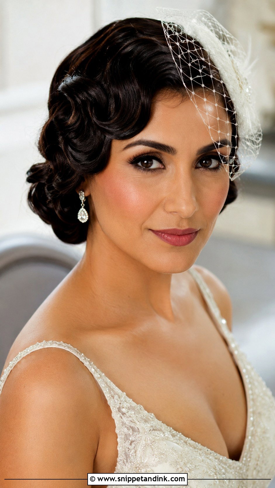 Short Finger Wave Bridal Hair - Snippet and Ink - 15 Short Hairstyles for Brides